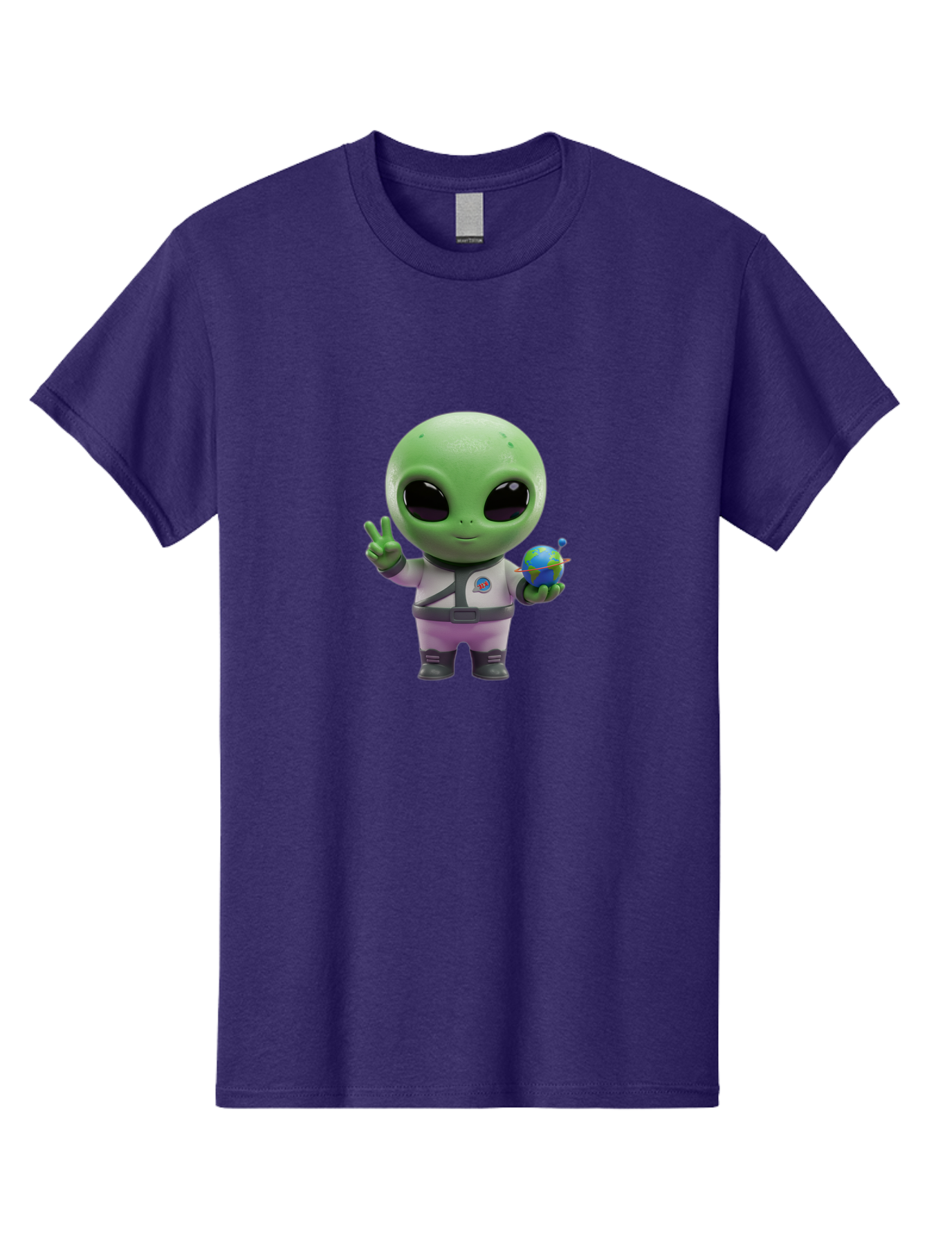 Alien-Astronaut Men'S Graphic Tee, 100% Cotton, Comfortable Casual Summer Wear, Machine Washable, Cartoon Alien, Astronaut Costume, Peace Sign, Earth Globe, Space Exploration, Friendly Extraterrestrial, Sci-Fi Character, Bab621 12