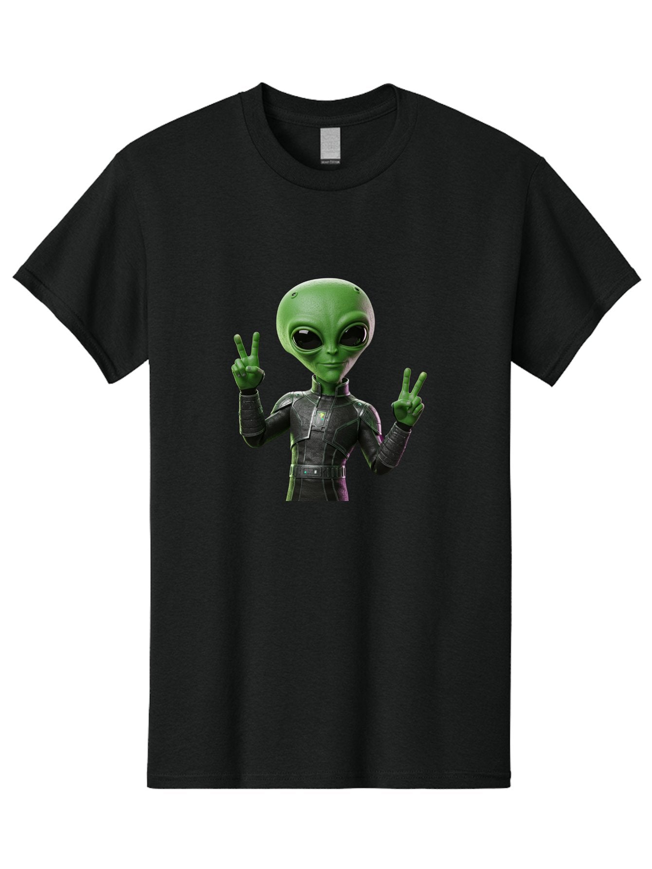 Alien-Peace-Sign-1 Men'S Graphic Tee, 100% Cotton, Comfortable Casual Summer Wear, Machine Washable, Alien Character, Peace Sign Gesture, Extraterrestrial Being, Futuristic Attire, Sci-Fi Design, Friendly Demeanor, Funny Face, V Sign, Bab630 10