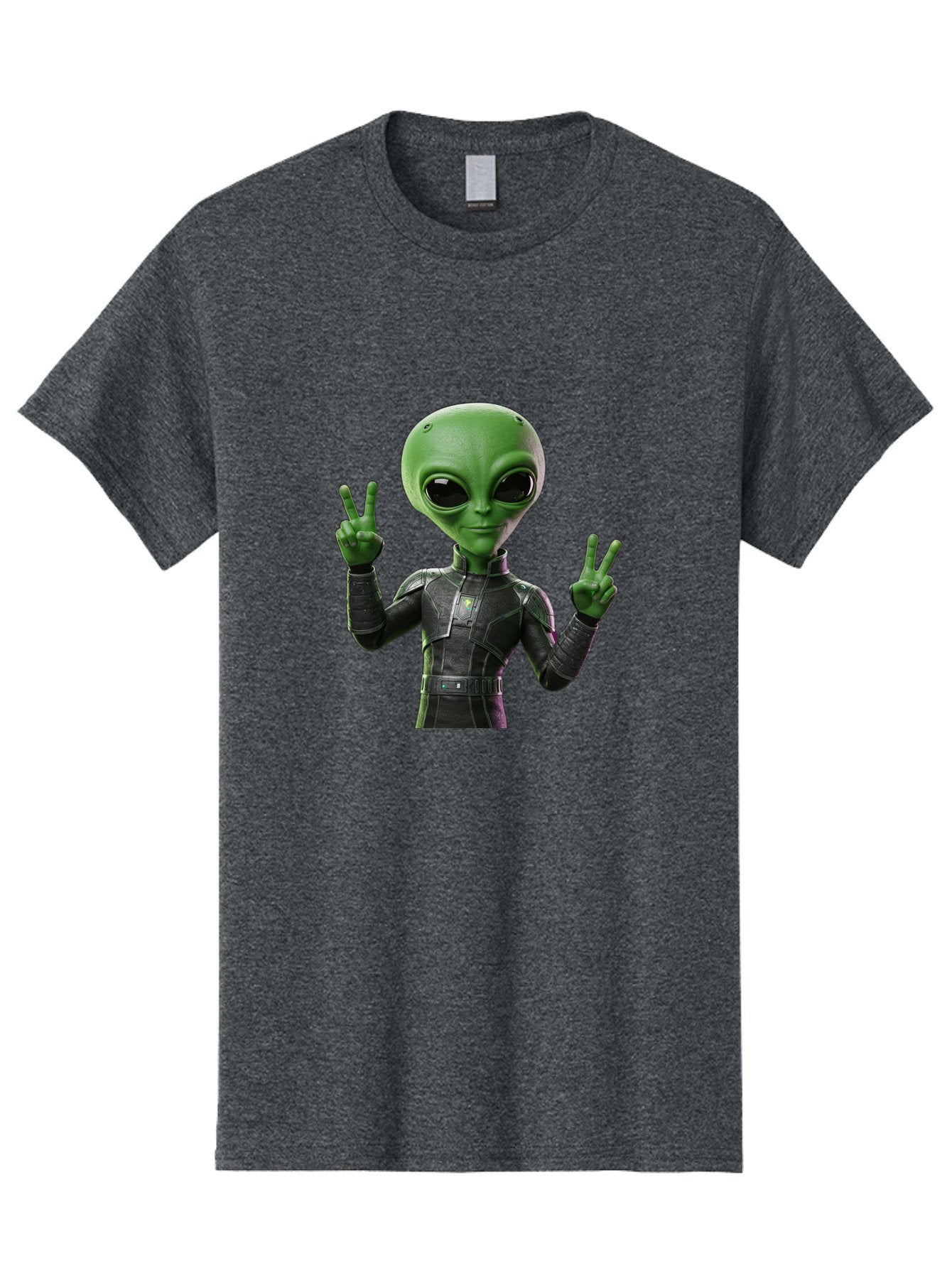 Alien-Peace-Sign-1 Men'S Graphic Tee, 100% Cotton, Comfortable Casual Summer Wear, Machine Washable, Alien Character, Peace Sign Gesture, Extraterrestrial Being, Futuristic Attire, Sci-Fi Design, Friendly Demeanor, Funny Face, V Sign, Bab630 9