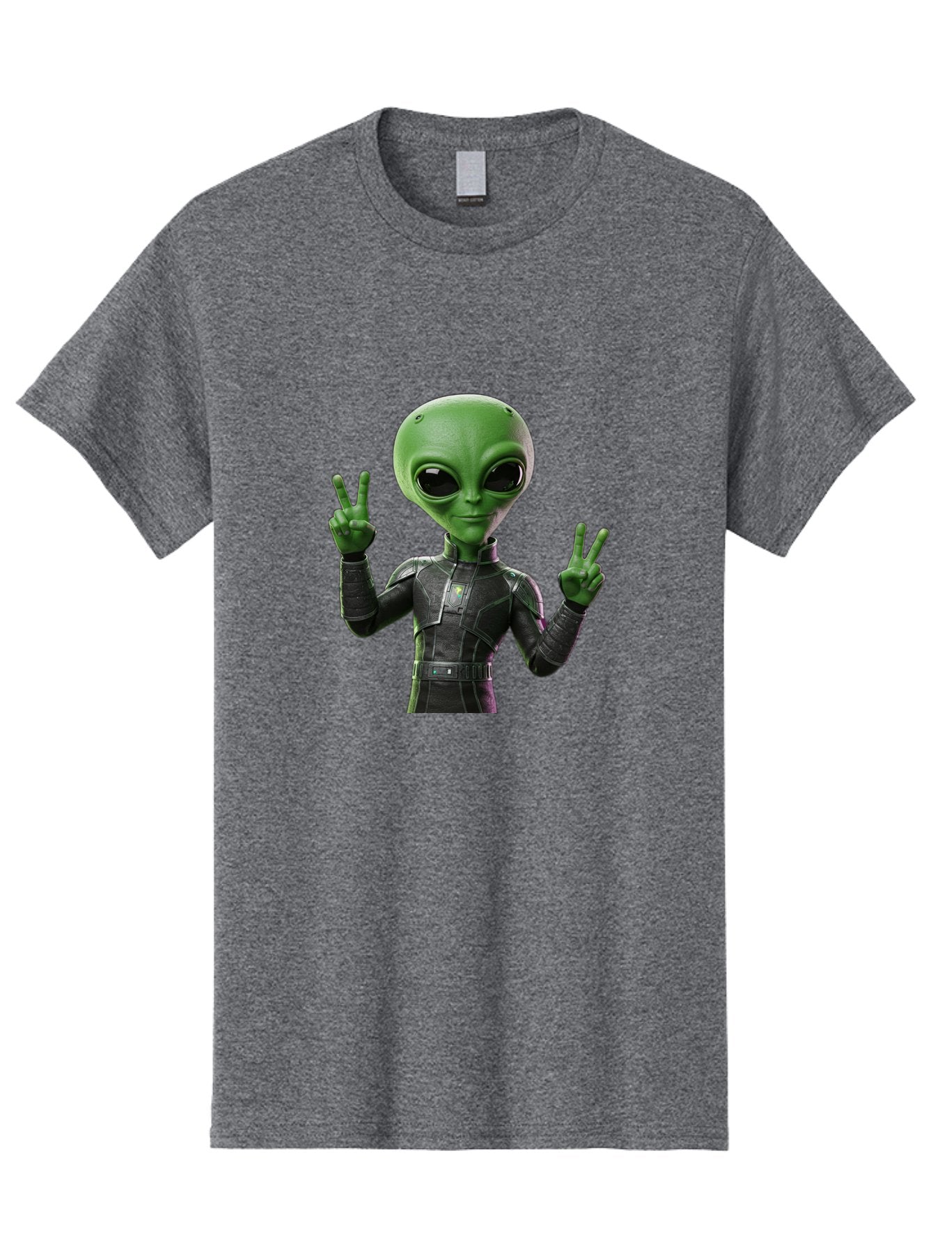 Alien-Peace-Sign-1 Men'S Graphic Tee, 100% Cotton, Comfortable Casual Summer Wear, Machine Washable, Alien Character, Peace Sign Gesture, Extraterrestrial Being, Futuristic Attire, Sci-Fi Design, Friendly Demeanor, Funny Face, V Sign, Bab630 12