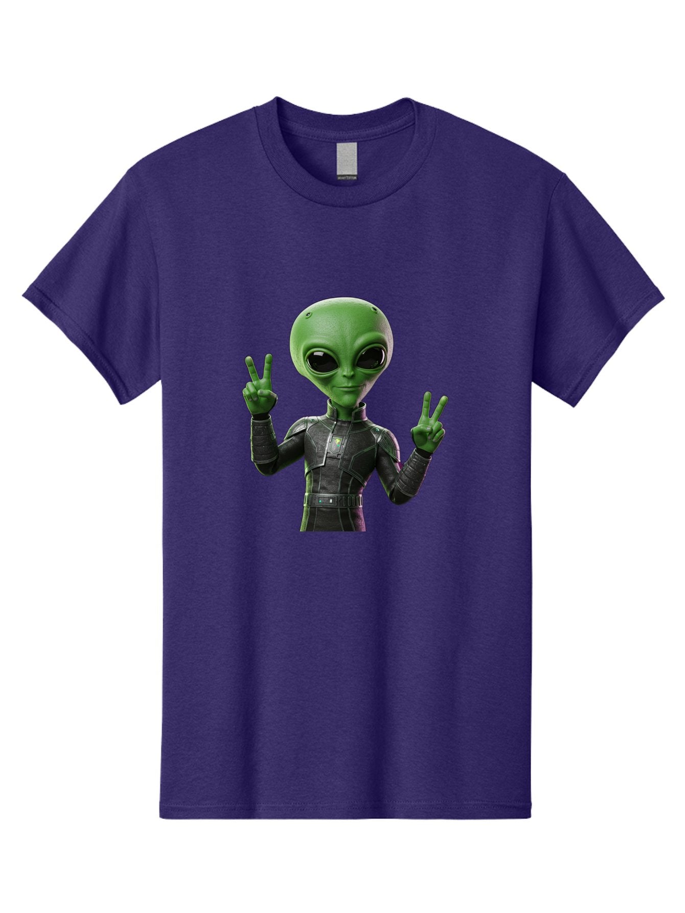 Alien-Peace-Sign-1 Men'S Graphic Tee, 100% Cotton, Comfortable Casual Summer Wear, Machine Washable, Alien Character, Peace Sign Gesture, Extraterrestrial Being, Futuristic Attire, Sci-Fi Design, Friendly Demeanor, Funny Face, V Sign, Bab630 7
