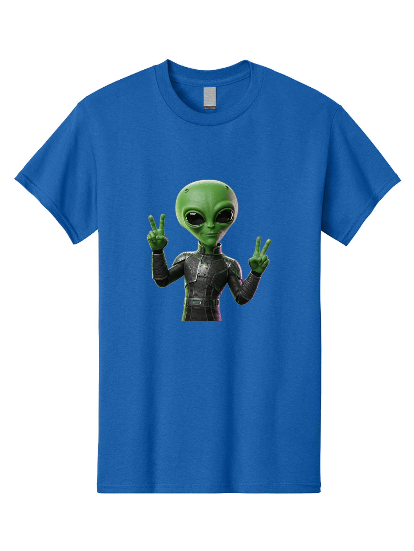 Alien-Peace-Sign-1 Men'S Graphic Tee, 100% Cotton, Comfortable Casual Summer Wear, Machine Washable, Alien Character, Peace Sign Gesture, Extraterrestrial Being, Futuristic Attire, Sci-Fi Design, Friendly Demeanor, Funny Face, V Sign, Bab630 11