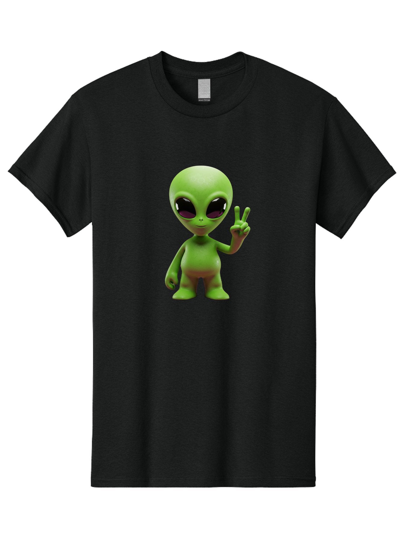 Alien-Peace-Sign-2 Men'S Graphic Tee, 100% Cotton, Comfortable Casual Summer Wear, Machine Washable, Alien Figure, Peace Sign, Friendly Gesture, Cartoon Character, E.T., Extraterrestrial Being, Fun, Quirky, Playful, 3D Rendering, Bab631 6