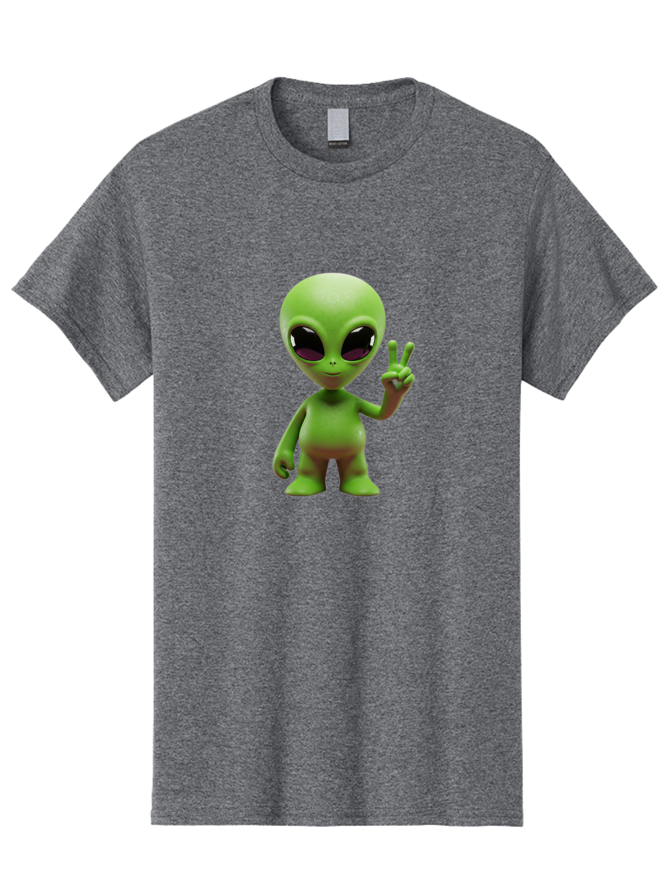 Alien-Peace-Sign-2 Men'S Graphic Tee, 100% Cotton, Comfortable Casual Summer Wear, Machine Washable, Alien Figure, Peace Sign, Friendly Gesture, Cartoon Character, E.T., Extraterrestrial Being, Fun, Quirky, Playful, 3D Rendering, Bab631 5