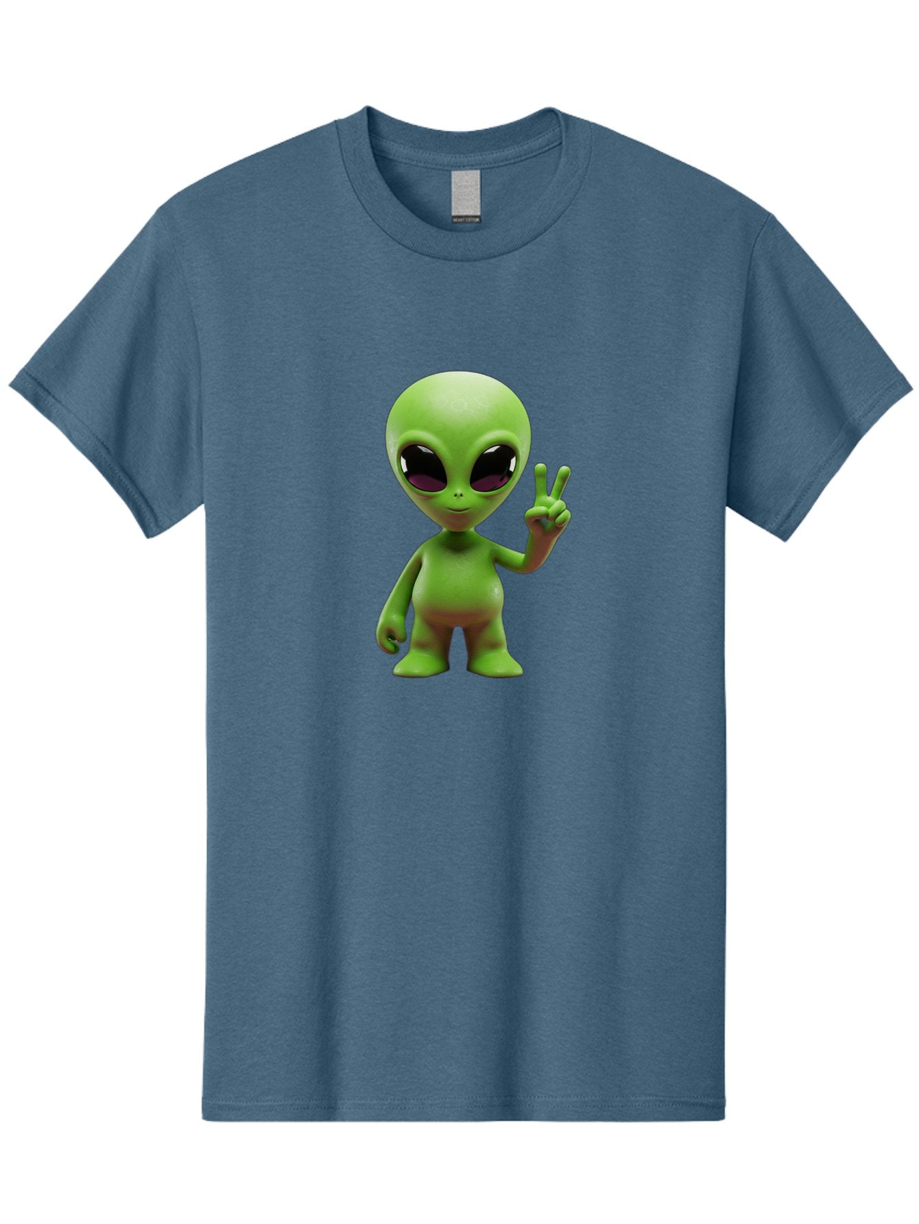 Alien-Peace-Sign-2 Men'S Graphic Tee, 100% Cotton, Comfortable Casual Summer Wear, Machine Washable, Alien Figure, Peace Sign, Friendly Gesture, Cartoon Character, E.T., Extraterrestrial Being, Fun, Quirky, Playful, 3D Rendering, Bab631 11