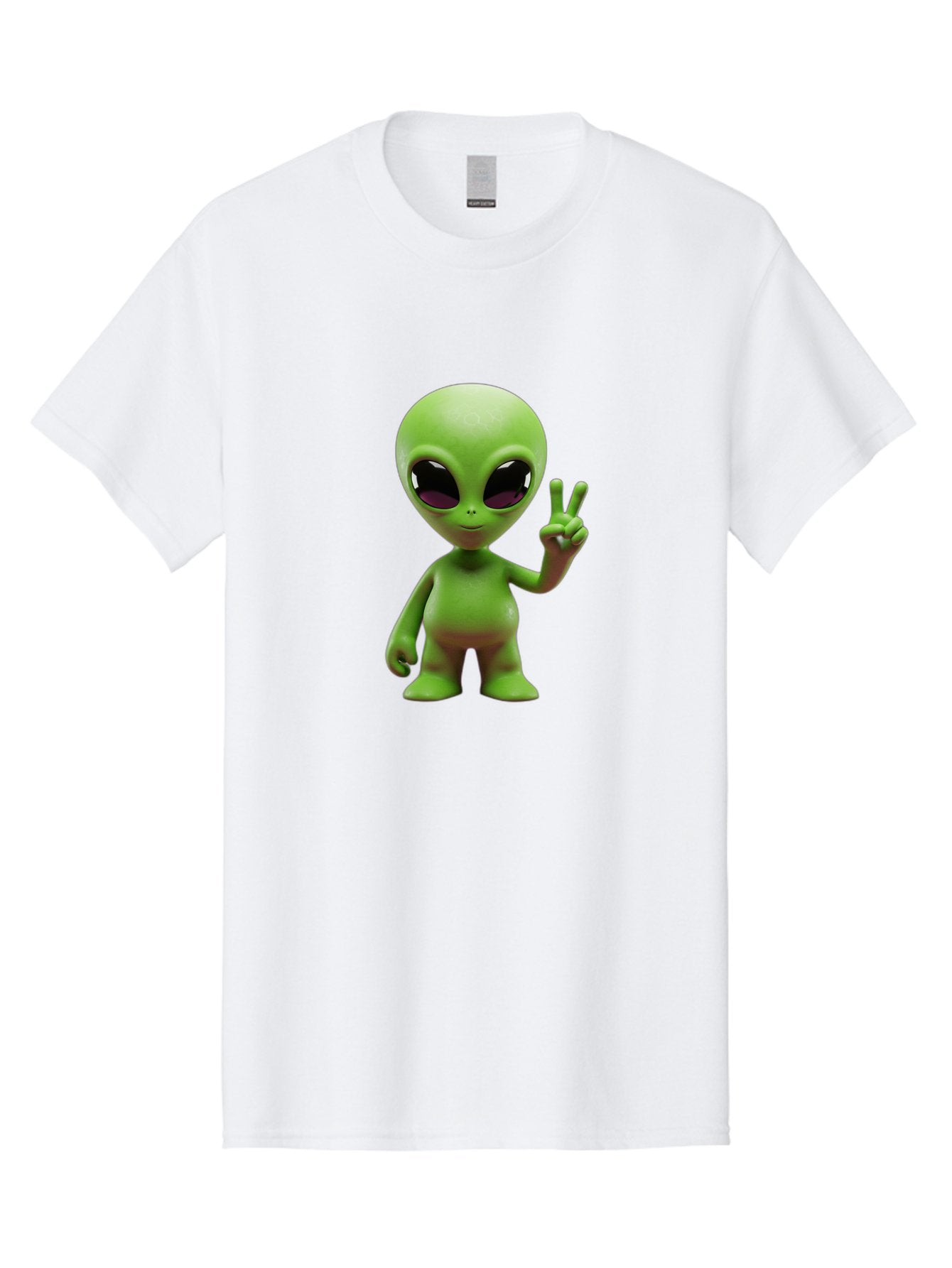 Alien-Peace-Sign-2 Men'S Graphic Tee, 100% Cotton, Comfortable Casual Summer Wear, Machine Washable, Alien Figure, Peace Sign, Friendly Gesture, Cartoon Character, E.T., Extraterrestrial Being, Fun, Quirky, Playful, 3D Rendering, Bab631 12