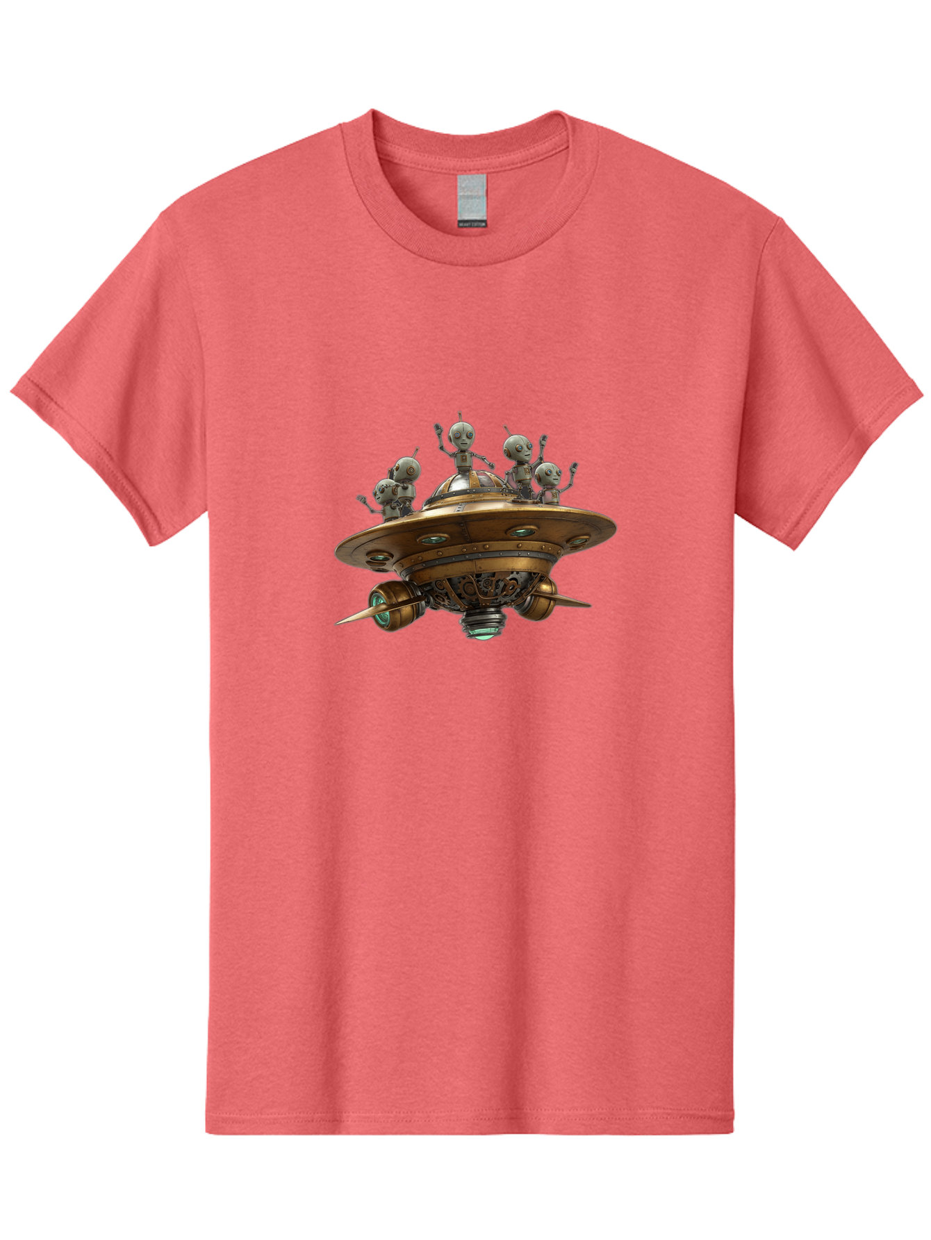 Alien-Ufo Men'S Graphic Tee, 100% Cotton, Comfortable Casual Summer Wear, Machine Washable, Flying Saucer, Extraterrestrial Life, Alien Spacecraft, Sci-Fi, Futuristic Technology, Silver Spaceship, Ufo Sighting, Alien Invasion, Robot Aliens Bab635