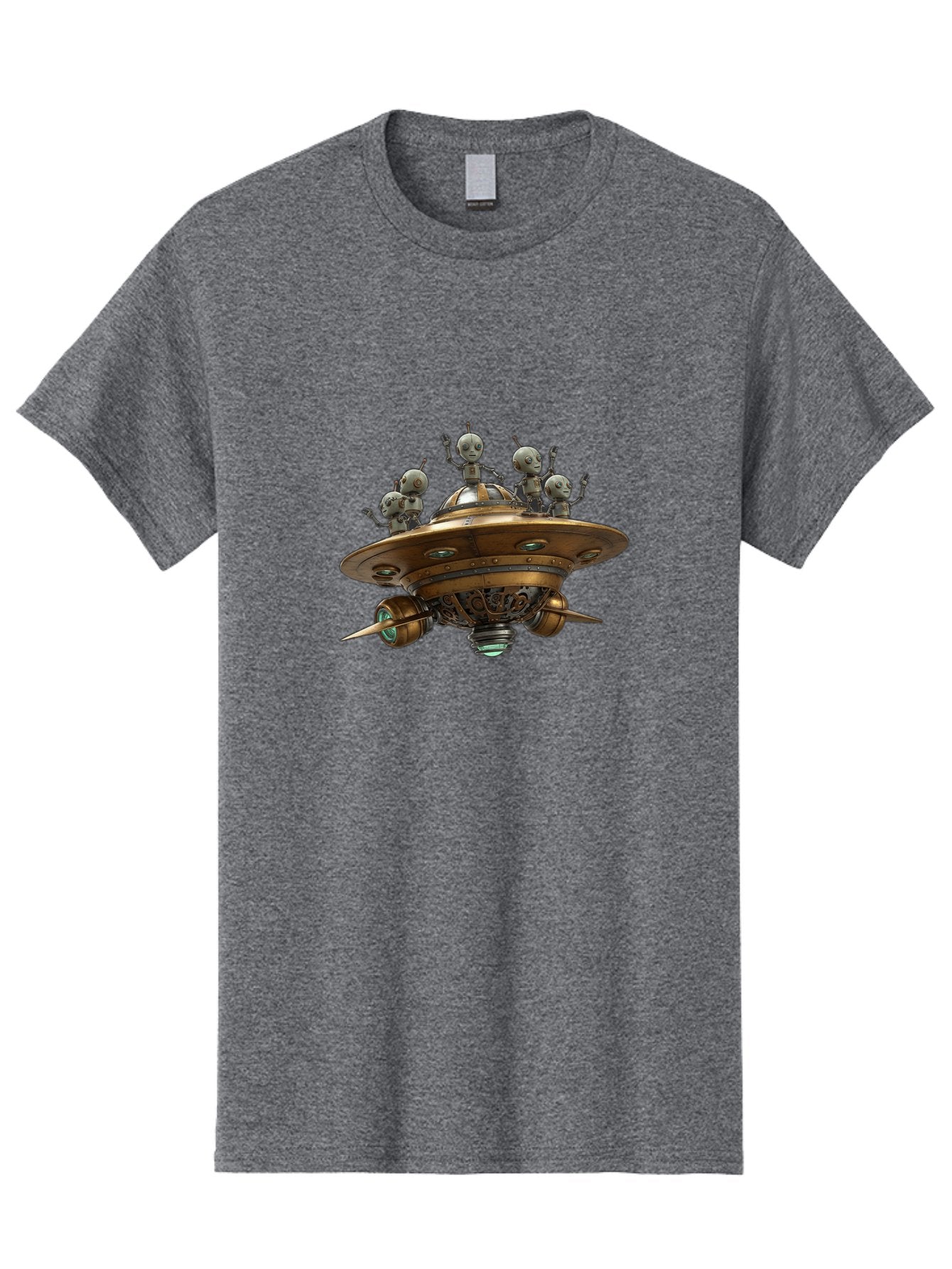 Alien-Ufo Men'S Graphic Tee, 100% Cotton, Comfortable Casual Summer Wear, Machine Washable, Flying Saucer, Extraterrestrial Life, Alien Spacecraft, Sci-Fi, Futuristic Technology, Silver Spaceship, Ufo Sighting, Alien Invasion, Robot Aliens Bab635