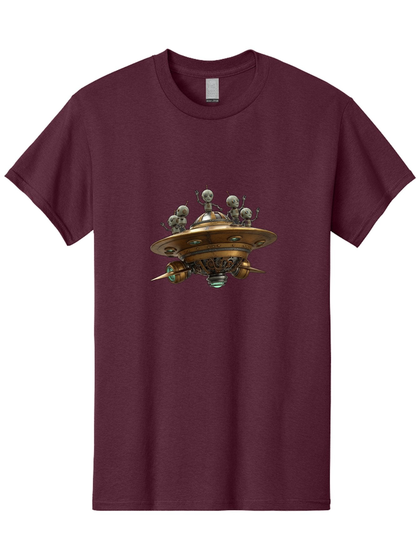 Alien-Ufo Men'S Graphic Tee, 100% Cotton, Comfortable Casual Summer Wear, Machine Washable, Flying Saucer, Extraterrestrial Life, Alien Spacecraft, Sci-Fi, Futuristic Technology, Silver Spaceship, Ufo Sighting, Alien Invasion, Robot Aliens Bab635 6