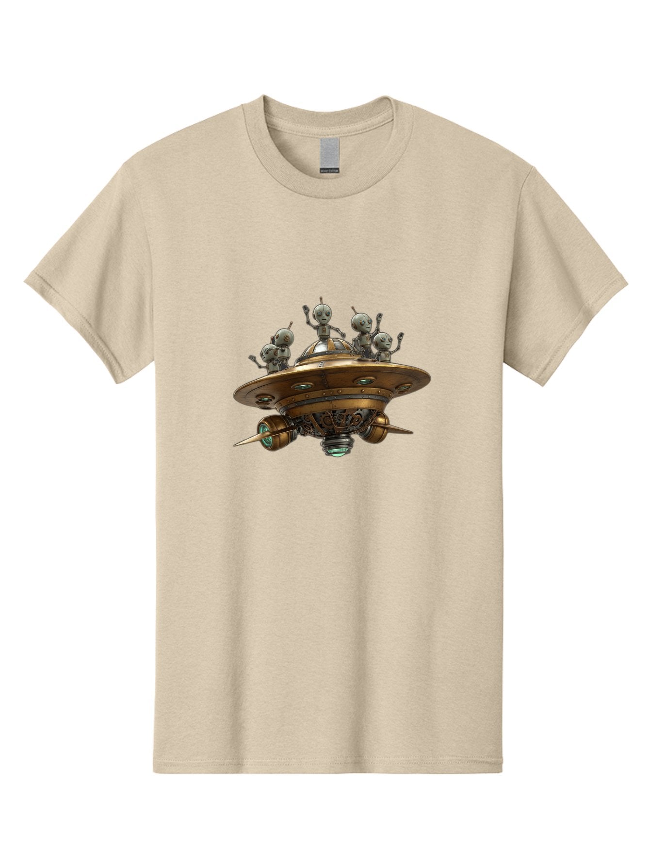 Alien-Ufo Men'S Graphic Tee, 100% Cotton, Comfortable Casual Summer Wear, Machine Washable, Flying Saucer, Extraterrestrial Life, Alien Spacecraft, Sci-Fi, Futuristic Technology, Silver Spaceship, Ufo Sighting, Alien Invasion, Robot Aliens Bab635 4