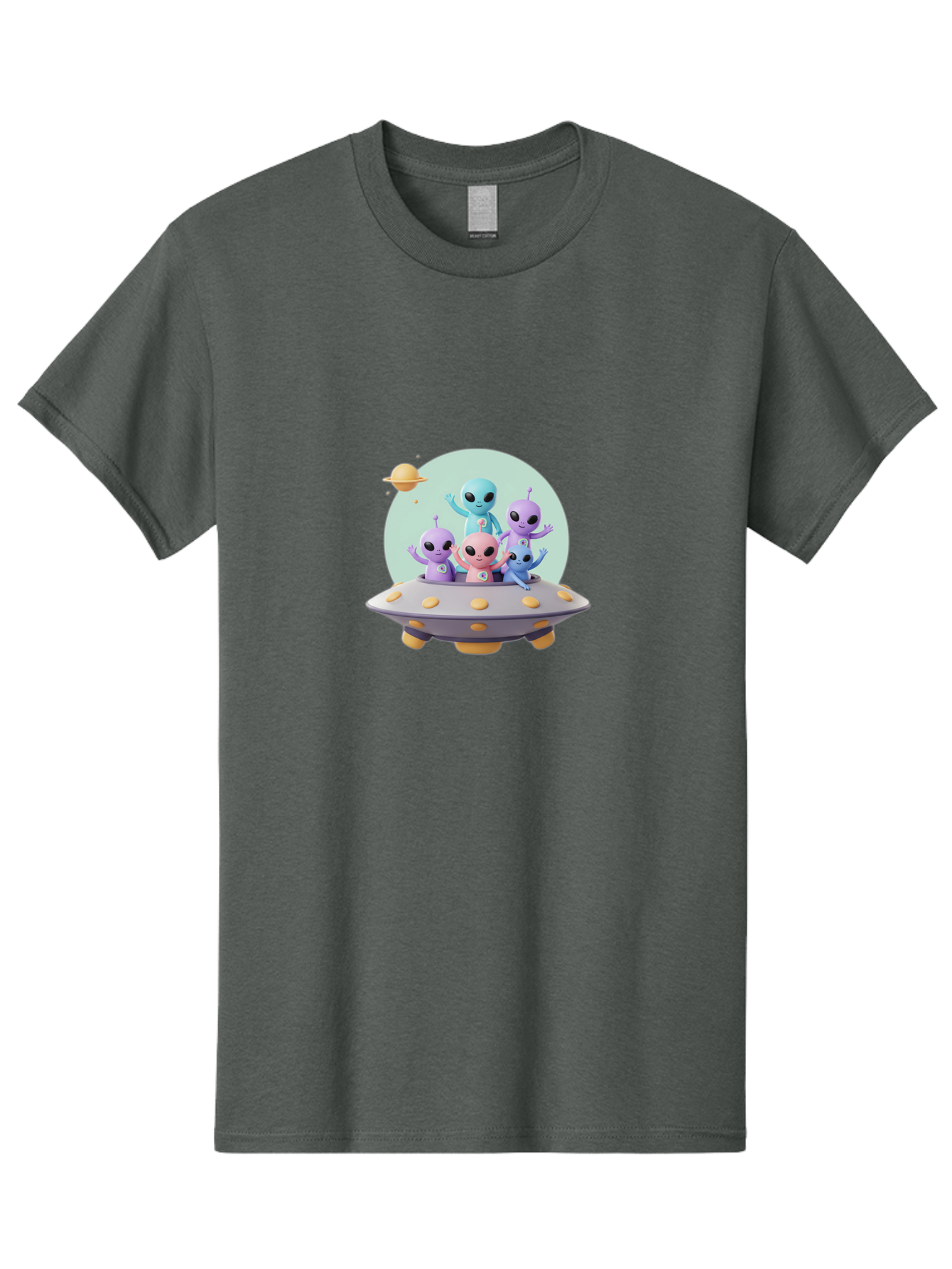 Aliens-In-Ufo Men'S Graphic Tee, 100% Cotton, Comfortable Casual Summer Wear, Machine Washable, Aliens In Ufo, Cartoon Characters, Science Fiction, Extraterrestrial Life, Ufo Sighting, Alien Invasion, Space Travel, Fantastical Creatures, Bab637 11