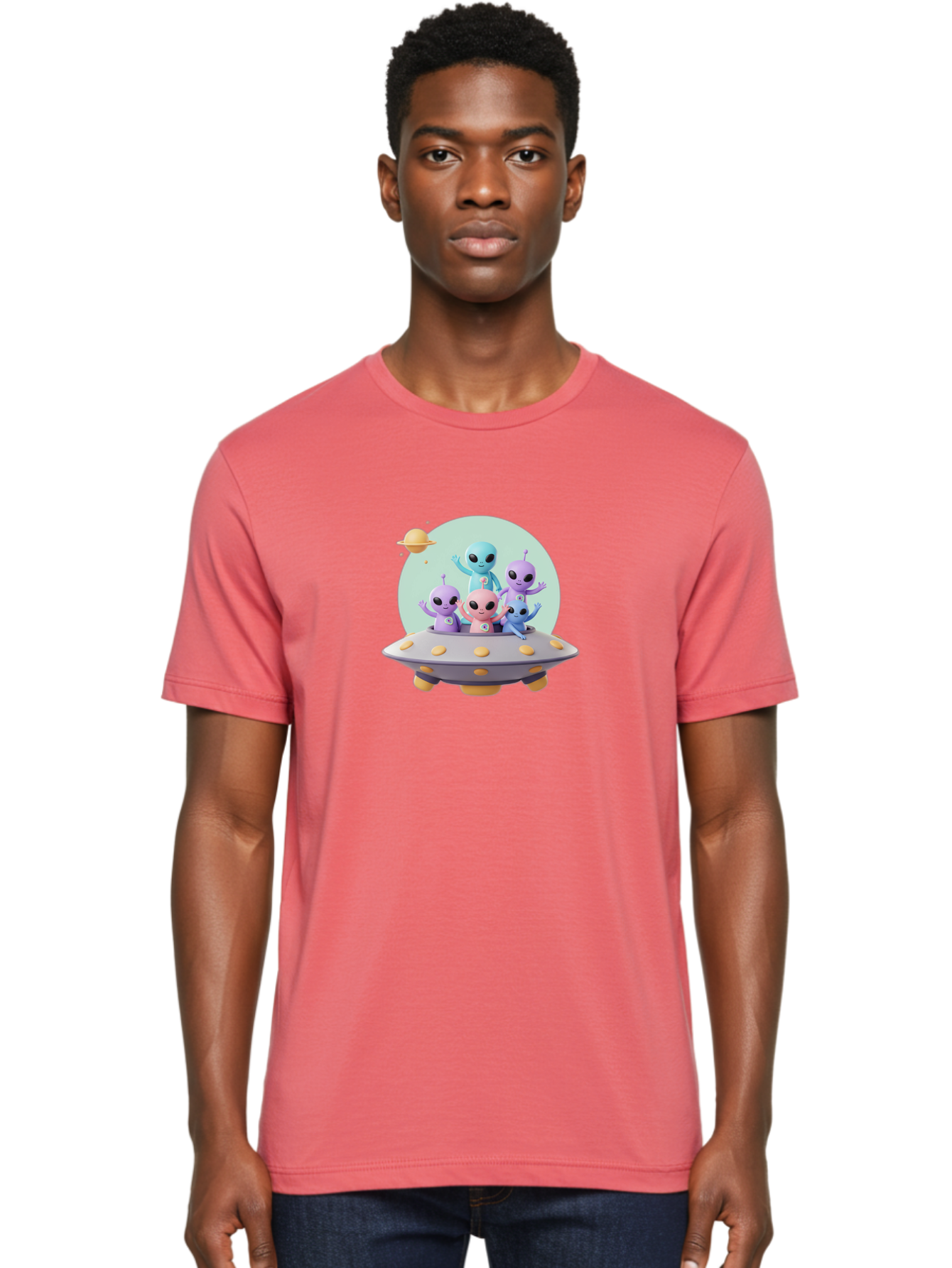 Aliens-In-Ufo Men'S Graphic Tee, 100% Cotton, Comfortable Casual Summer Wear, Machine Washable, Aliens In Ufo, Cartoon Characters, Science Fiction, Extraterrestrial Life, Ufo Sighting, Alien Invasion, Space Travel, Fantastical Creatures, Bab637 20
