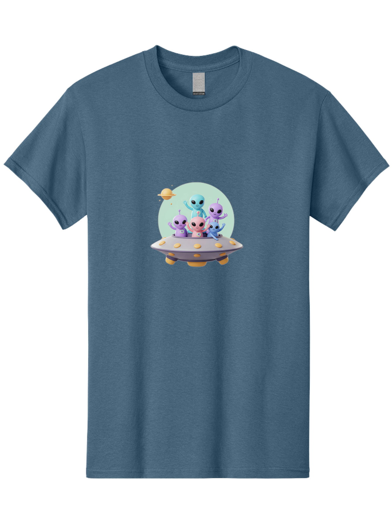 Aliens-In-Ufo Men'S Graphic Tee, 100% Cotton, Comfortable Casual Summer Wear, Machine Washable, Aliens In Ufo, Cartoon Characters, Science Fiction, Extraterrestrial Life, Ufo Sighting, Alien Invasion, Space Travel, Fantastical Creatures, Bab637 4