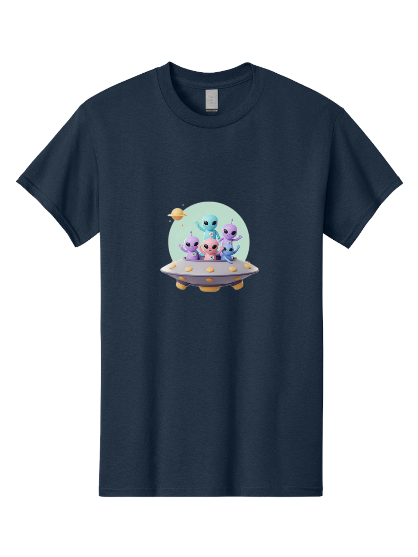 Aliens-In-Ufo Men'S Graphic Tee, 100% Cotton, Comfortable Casual Summer Wear, Machine Washable, Aliens In Ufo, Cartoon Characters, Science Fiction, Extraterrestrial Life, Ufo Sighting, Alien Invasion, Space Travel, Fantastical Creatures, Bab637