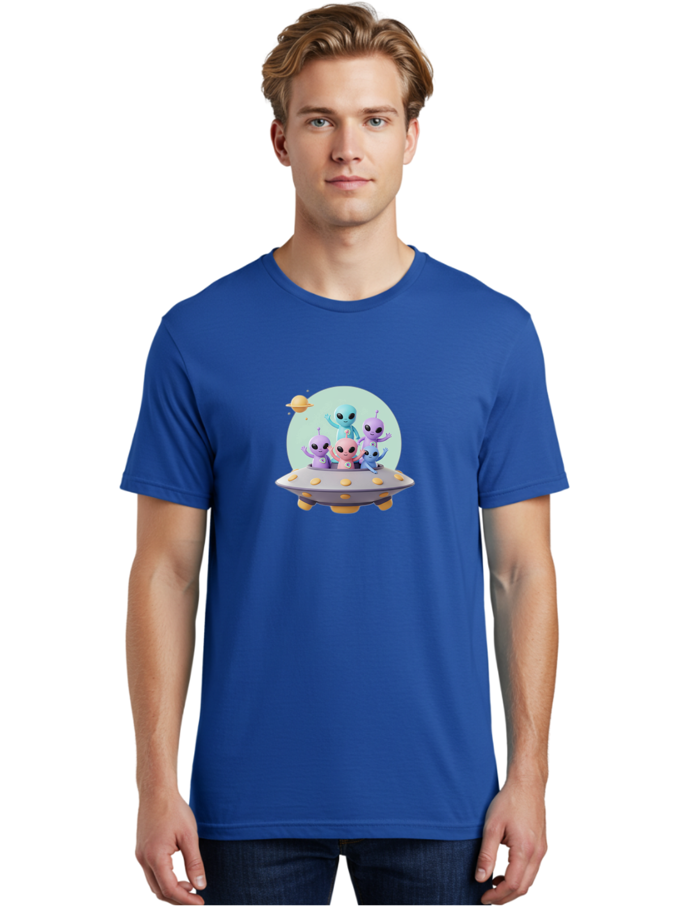 Aliens-In-Ufo Men'S Graphic Tee, 100% Cotton, Comfortable Casual Summer Wear, Machine Washable, Aliens In Ufo, Cartoon Characters, Science Fiction, Extraterrestrial Life, Ufo Sighting, Alien Invasion, Space Travel, Fantastical Creatures, Bab637 27