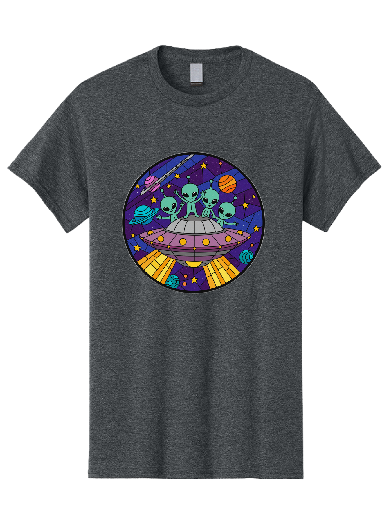 Aliens-On-Ufo-1 Men'S Graphic Tee, 100% Cotton, Comfortable Casual Summer Wear, Machine Washable, Aliens On A Spaceship, Cartoon Aliens, Ufo Sighting, Extraterrestrial Life, Space Travel, Planetary Exploration, Intergalactic Adventure, Bab639 10