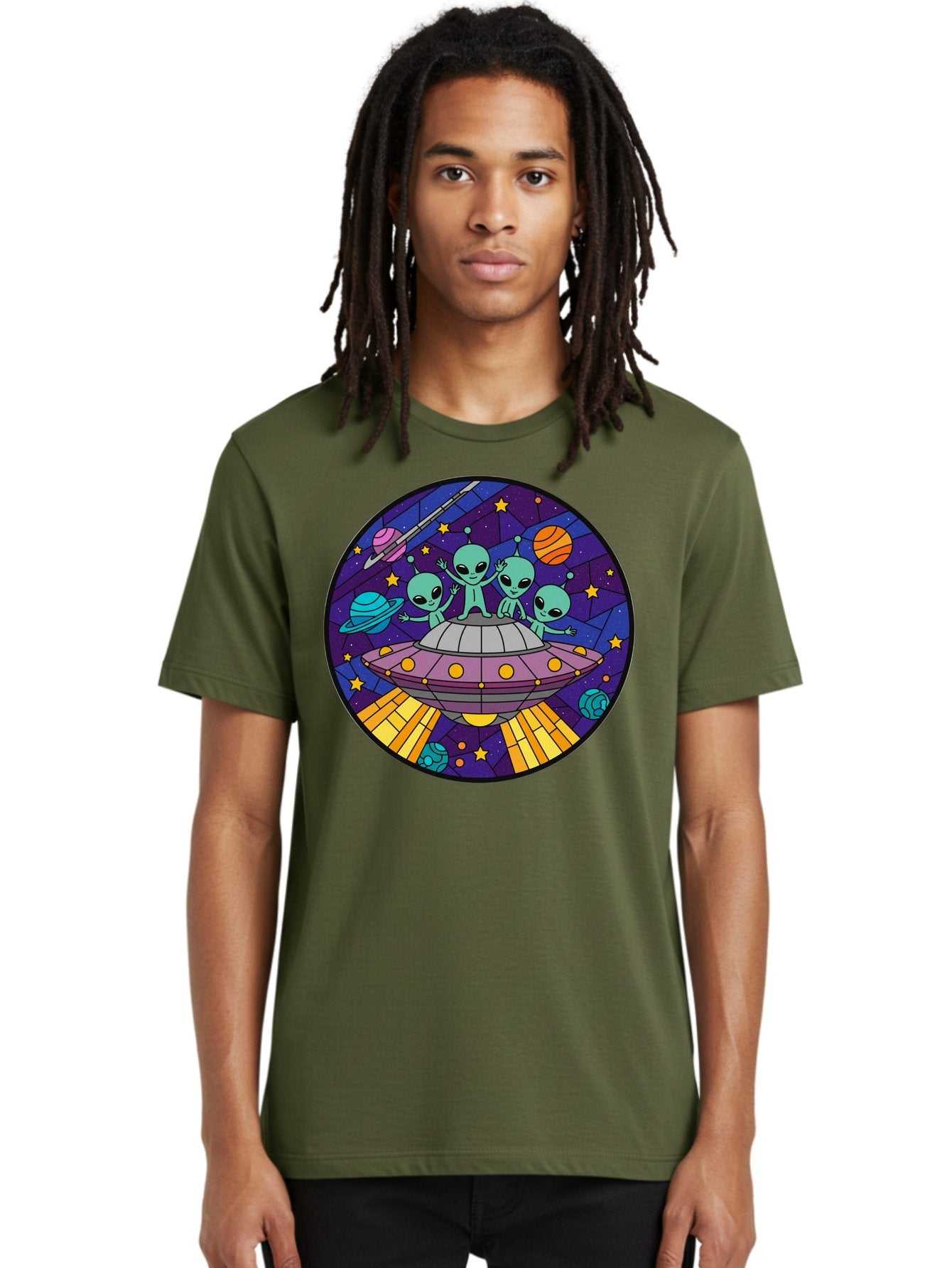 Aliens-On-Ufo-1 Men'S Graphic Tee, 100% Cotton, Comfortable Casual Summer Wear, Machine Washable, Aliens On A Spaceship, Cartoon Aliens, Ufo Sighting, Extraterrestrial Life, Space Travel, Planetary Exploration, Intergalactic Adventure, Bab639 20