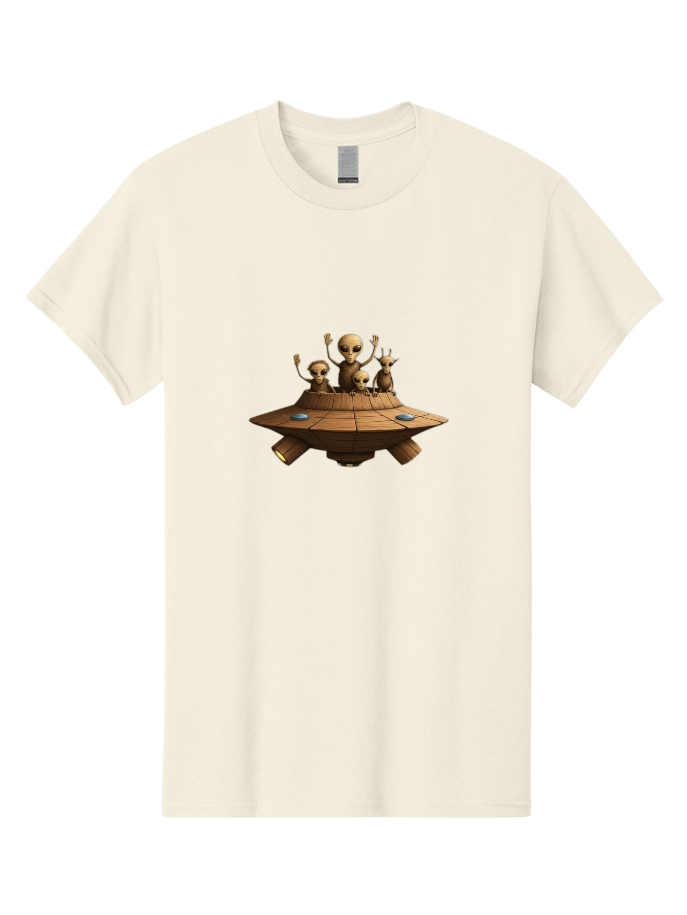 Aliens-On-Ufo-2 Men'S Graphic Tee, 100% Cotton, Comfortable Casual Summer Wear, Machine Washable, Aliens On Spaceship, Ufo Sighting, Extraterrestrial Life, Alien Family, Flying Saucer, Cartoon Style, Humorous Alien Encounter, Sci-Fi Humor, Bab640 8