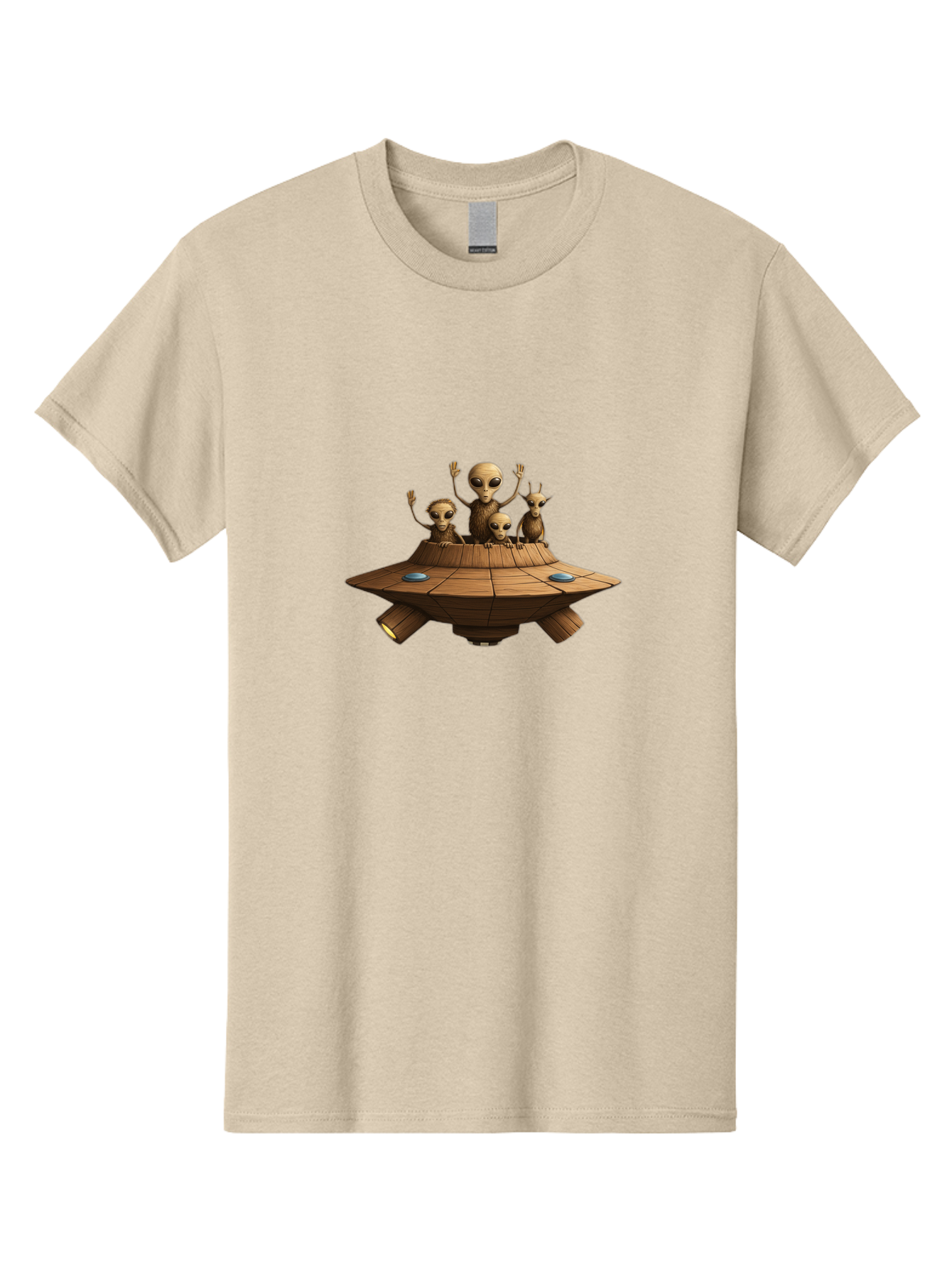 Aliens-On-Ufo-2 Men'S Graphic Tee, 100% Cotton, Comfortable Casual Summer Wear, Machine Washable, Aliens On Spaceship, Ufo Sighting, Extraterrestrial Life, Alien Family, Flying Saucer, Cartoon Style, Humorous Alien Encounter, Sci-Fi Humor, Bab640 12