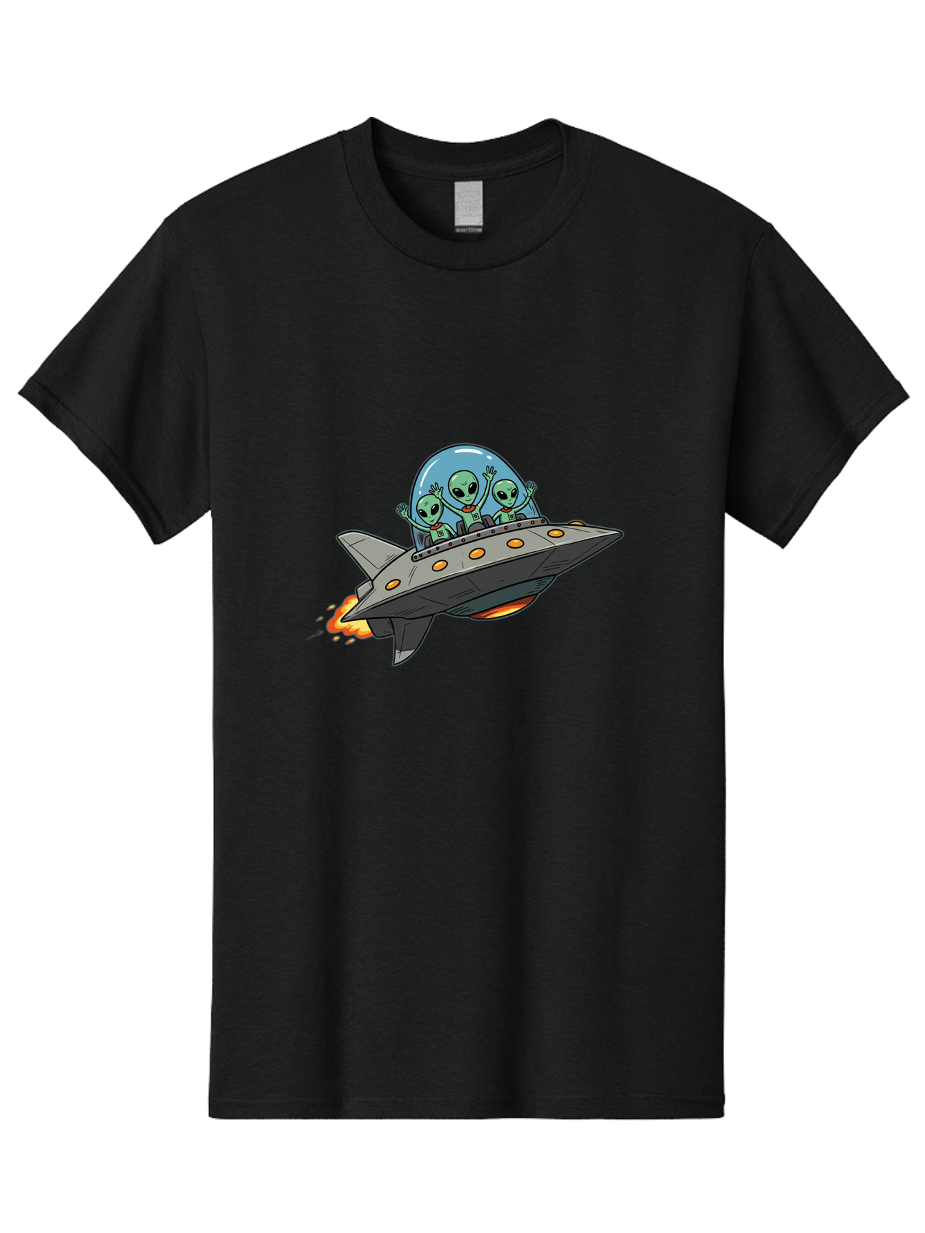 Aliens-On-Ufo-3 Men'S Graphic Tee, 100% Cotton, Comfortable Casual Summer Wear, Machine Washable, Cartoon Aliens, Grey Spaceship, Extraterrestrial Travel, Alien Adventure, Sci-Fi, Futuristic, Space Exploration, Friendly Aliens, Bab641 5