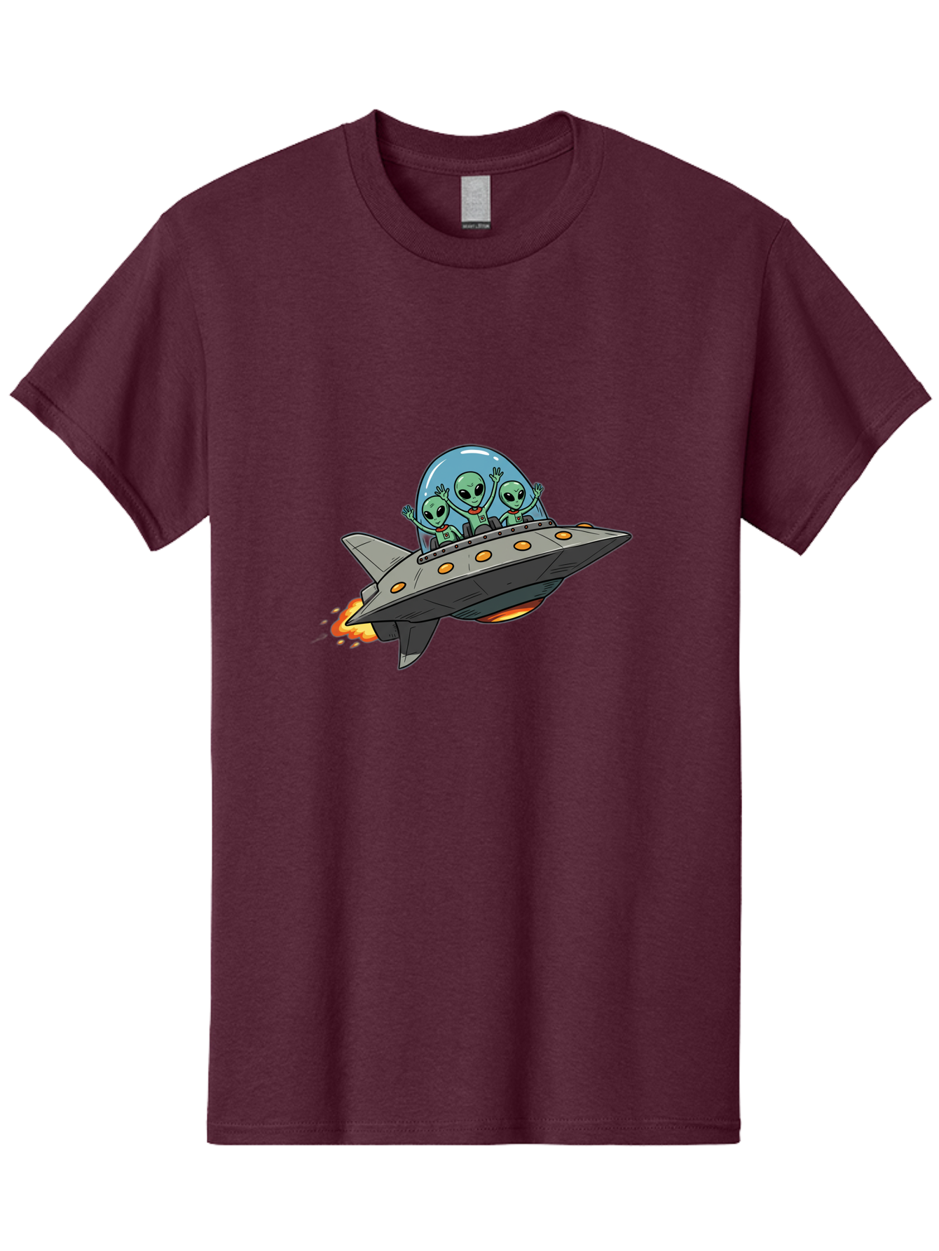 Aliens-On-Ufo-3 Men'S Graphic Tee, 100% Cotton, Comfortable Casual Summer Wear, Machine Washable, Cartoon Aliens, Grey Spaceship, Extraterrestrial Travel, Alien Adventure, Sci-Fi, Futuristic, Space Exploration, Friendly Aliens, Bab641 7
