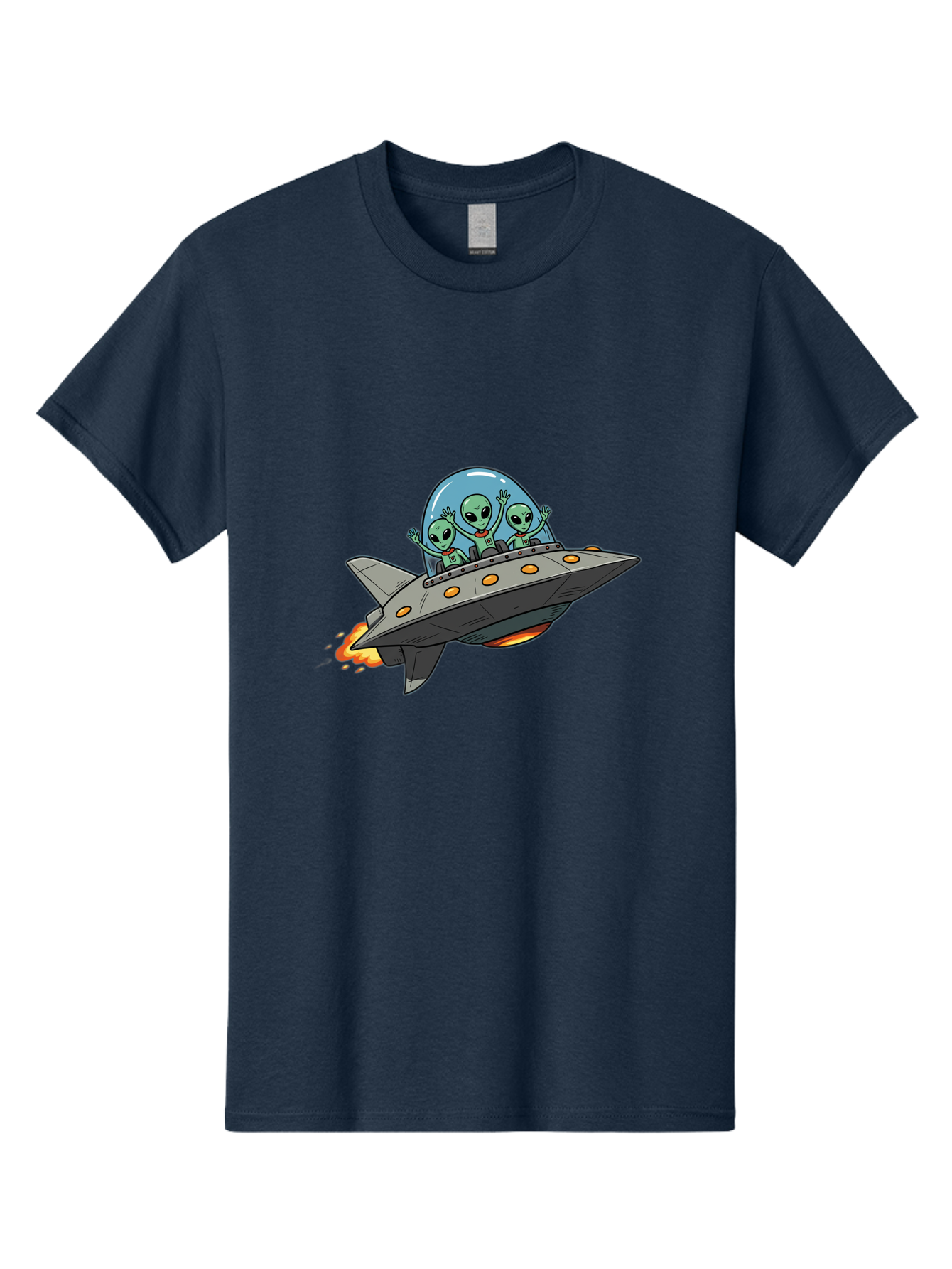 Aliens-On-Ufo-3 Men'S Graphic Tee, 100% Cotton, Comfortable Casual Summer Wear, Machine Washable, Cartoon Aliens, Grey Spaceship, Extraterrestrial Travel, Alien Adventure, Sci-Fi, Futuristic, Space Exploration, Friendly Aliens, Bab641 8