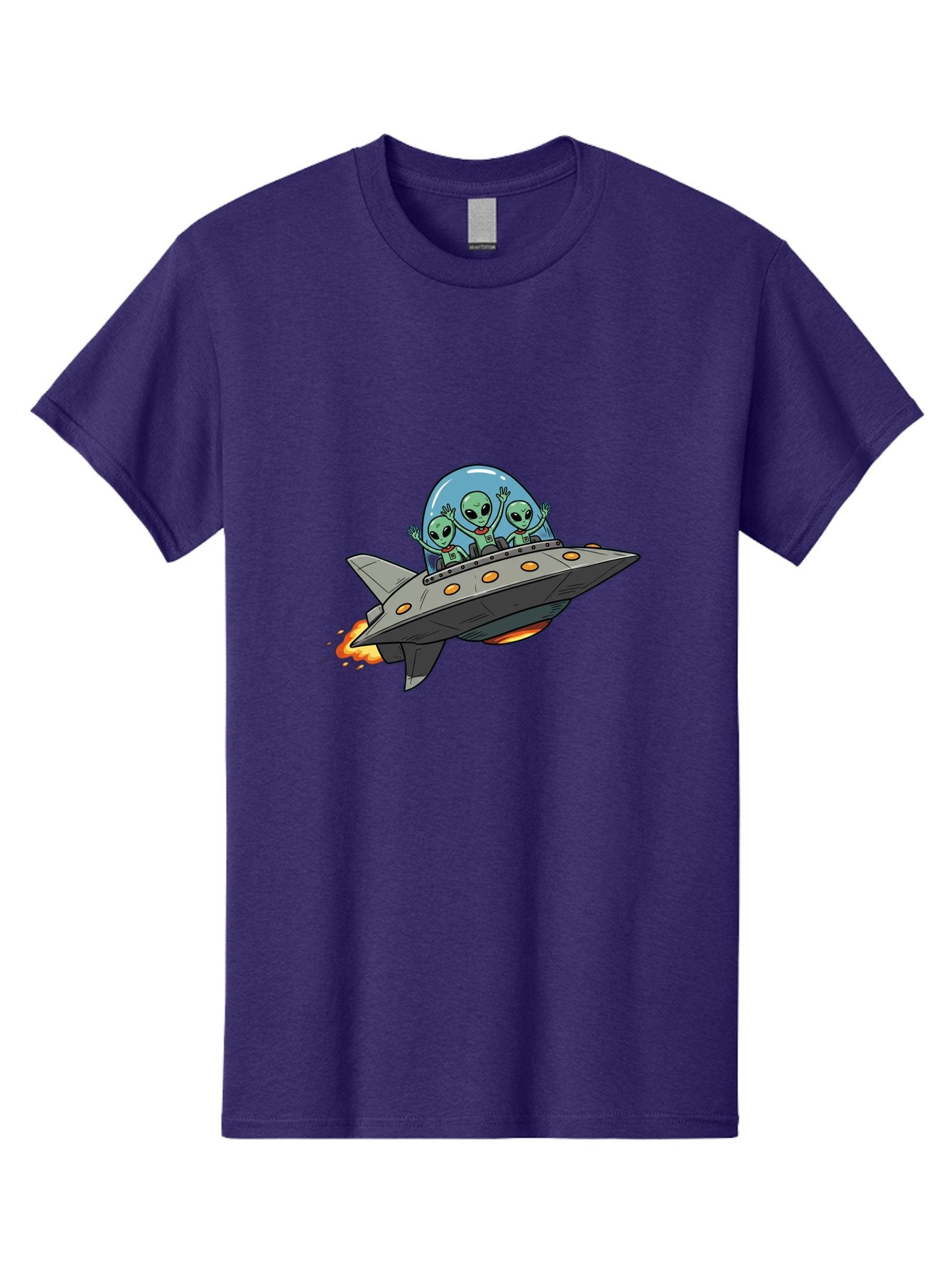 Aliens-On-Ufo-3 Men'S Graphic Tee, 100% Cotton, Comfortable Casual Summer Wear, Machine Washable, Cartoon Aliens, Grey Spaceship, Extraterrestrial Travel, Alien Adventure, Sci-Fi, Futuristic, Space Exploration, Friendly Aliens, Bab641 10