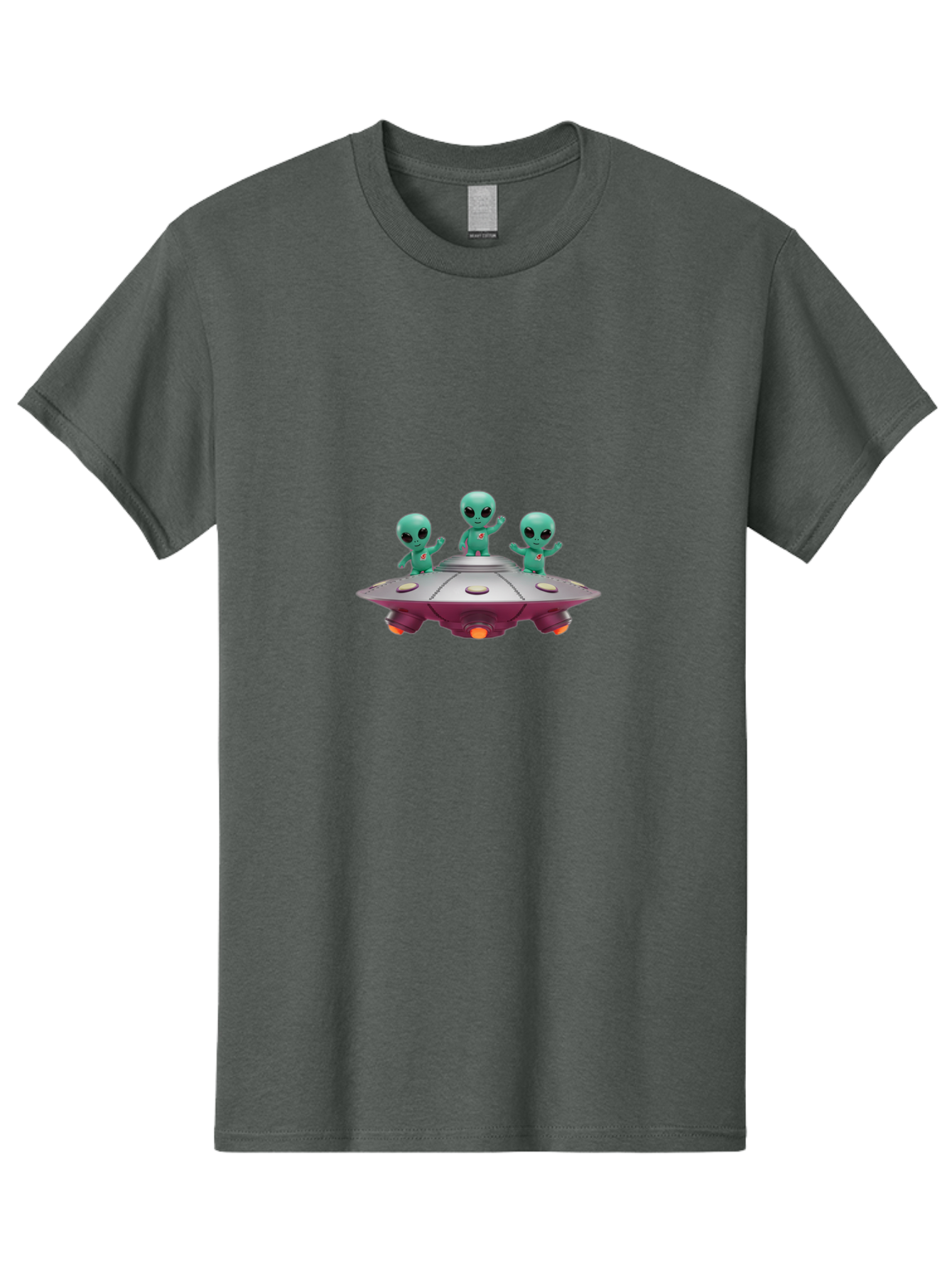 Aliens-On-Ufo Men'S Graphic Tee, 100% Cotton, Comfortable Casual Summer Wear, Machine Washable, Cartoon Aliens, Ufo Spaceship, Extraterrestrial Life, Science Fiction, Friendly Aliens, Outer Space, Futuristic Design, Glowing Lights, Bab642 9
