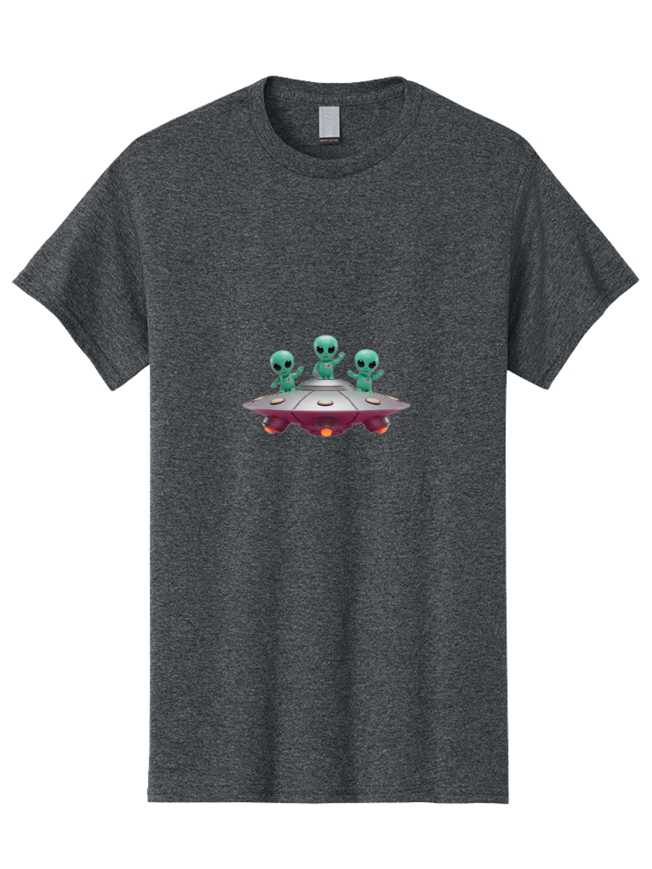 Aliens-On-Ufo Men'S Graphic Tee, 100% Cotton, Comfortable Casual Summer Wear, Machine Washable, Cartoon Aliens, Ufo Spaceship, Extraterrestrial Life, Science Fiction, Friendly Aliens, Outer Space, Futuristic Design, Glowing Lights, Bab642 5