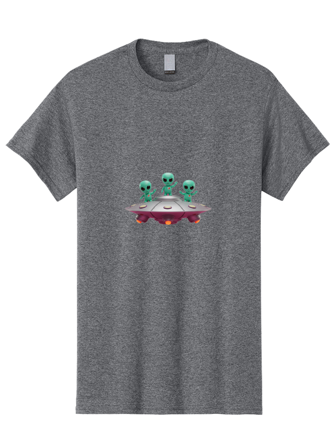 Aliens-On-Ufo Men'S Graphic Tee, 100% Cotton, Comfortable Casual Summer Wear, Machine Washable, Cartoon Aliens, Ufo Spaceship, Extraterrestrial Life, Science Fiction, Friendly Aliens, Outer Space, Futuristic Design, Glowing Lights, Bab642 13
