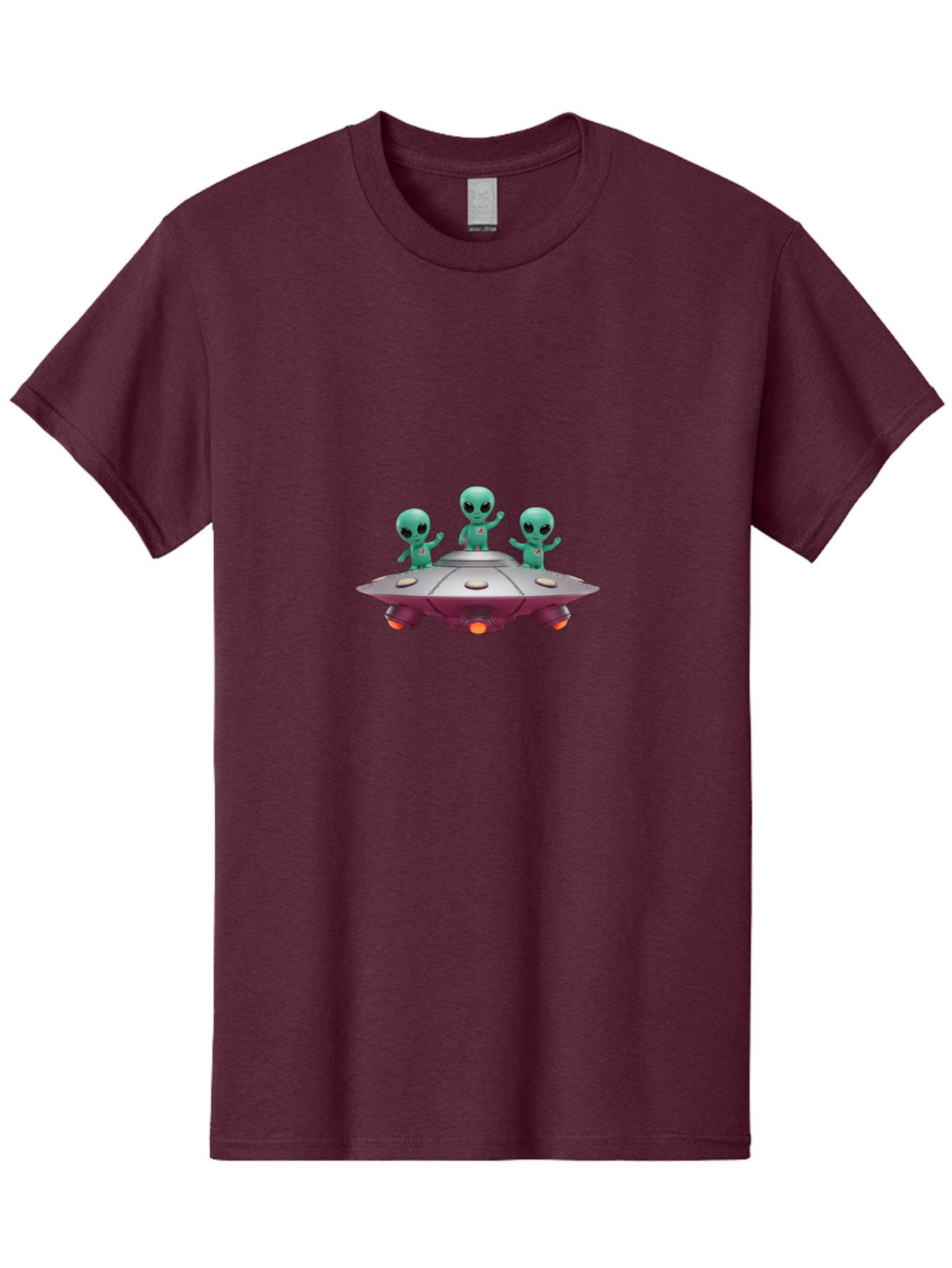Aliens-On-Ufo Men'S Graphic Tee, 100% Cotton, Comfortable Casual Summer Wear, Machine Washable, Cartoon Aliens, Ufo Spaceship, Extraterrestrial Life, Science Fiction, Friendly Aliens, Outer Space, Futuristic Design, Glowing Lights, Bab642 10