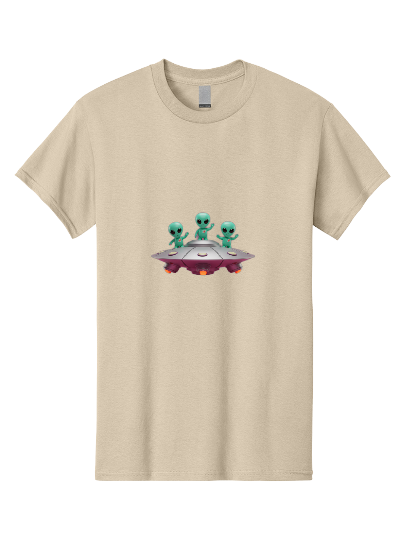 Aliens-On-Ufo Men'S Graphic Tee, 100% Cotton, Comfortable Casual Summer Wear, Machine Washable, Cartoon Aliens, Ufo Spaceship, Extraterrestrial Life, Science Fiction, Friendly Aliens, Outer Space, Futuristic Design, Glowing Lights, Bab642 12