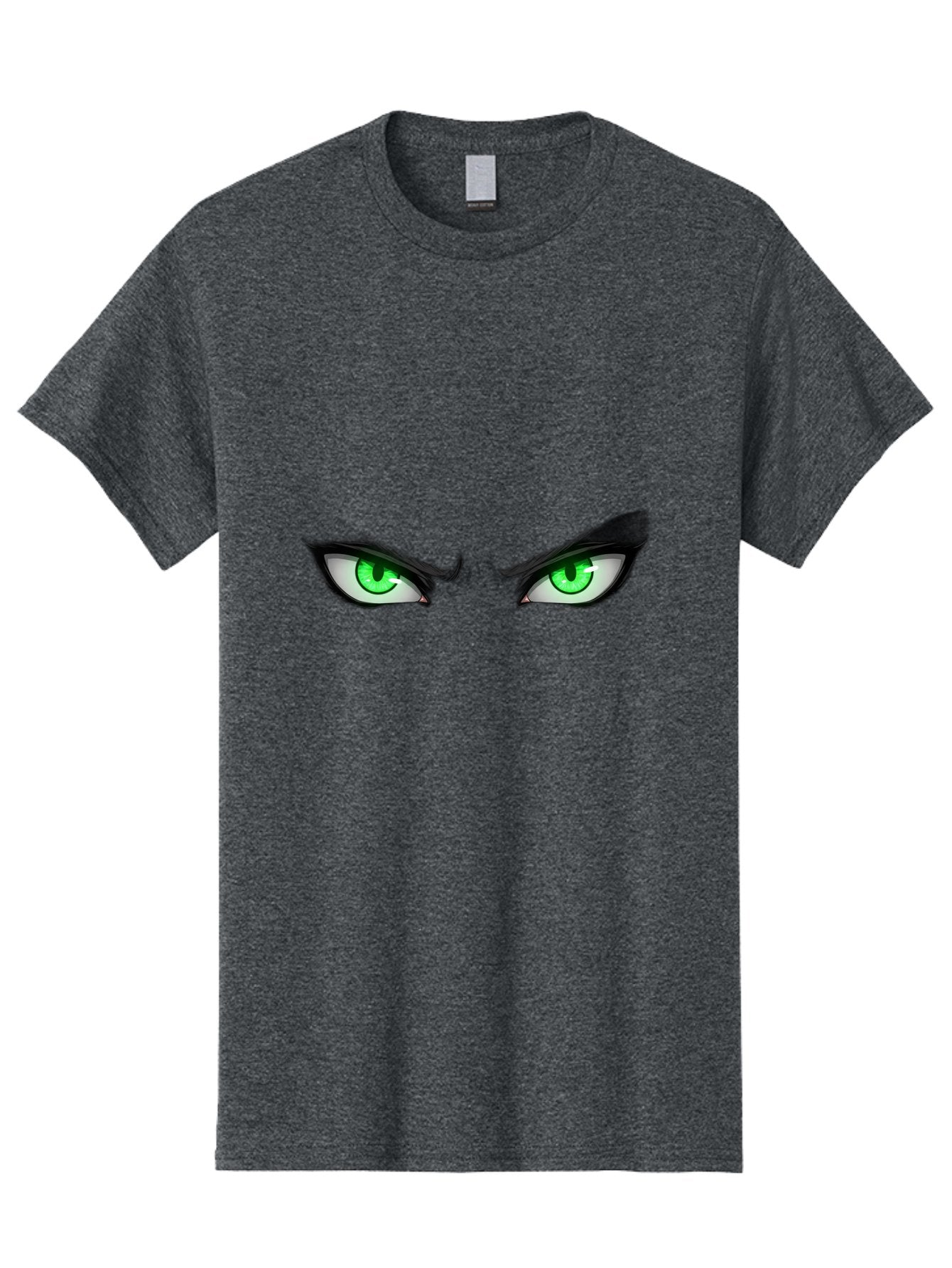 Angry-Eyes Men'S Graphic Tee, 100% Cotton, Comfortable Casual Summer Wear, Machine Washable, Menacing Stare, Intense Gaze, Green Eyes, Anime Style, Aggressive Expression, Bold Eyebrows, Cartoon Character, Dramatic Look Bab646 7