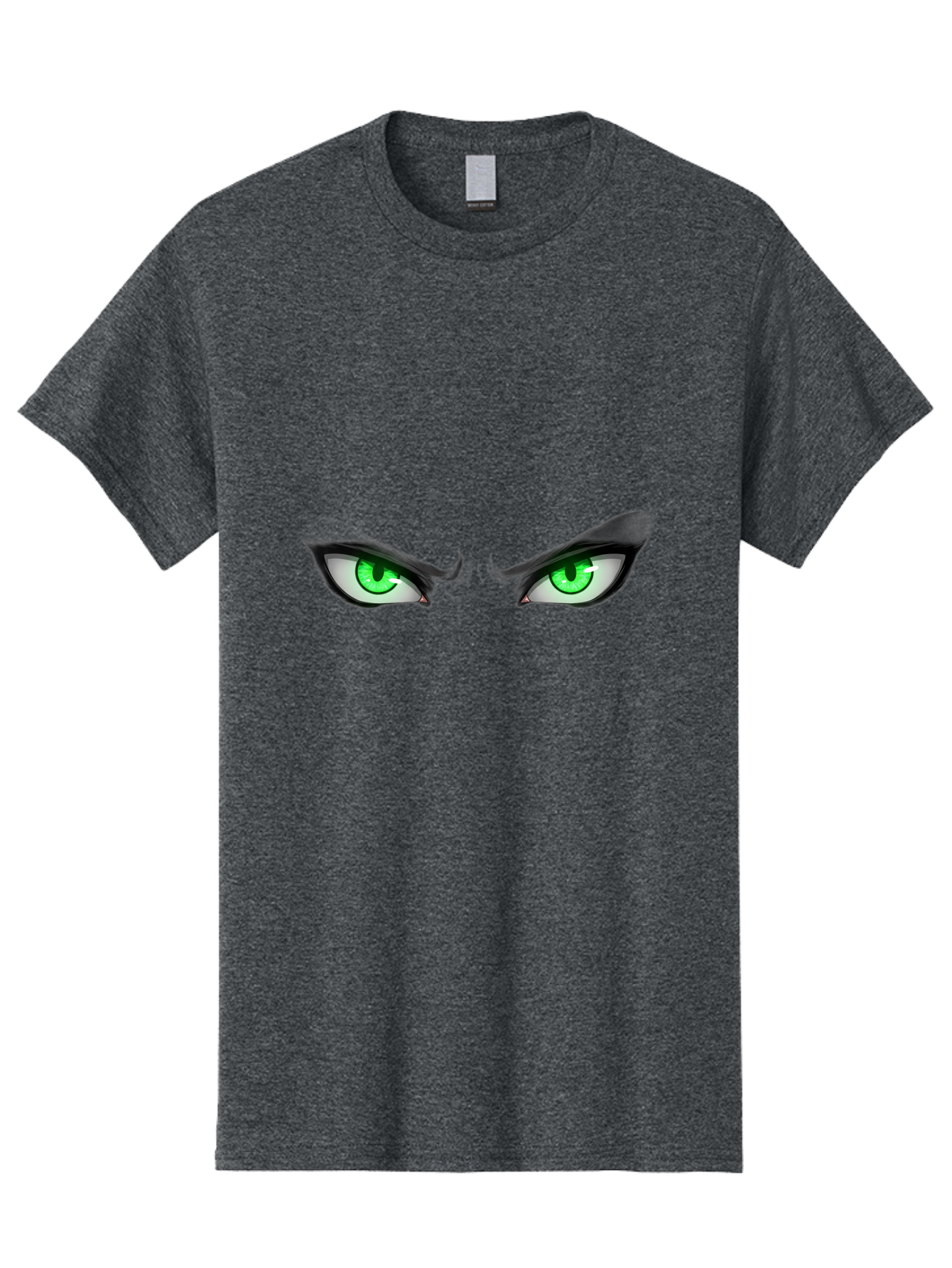 Angry-Eyes Men'S Graphic Tee, 100% Cotton, Comfortable Casual Summer Wear, Machine Washable, Menacing Stare, Intense Gaze, Green Eyes, Anime Style, Aggressive Expression, Bold Eyebrows, Cartoon Character, Dramatic Look Bab646 13