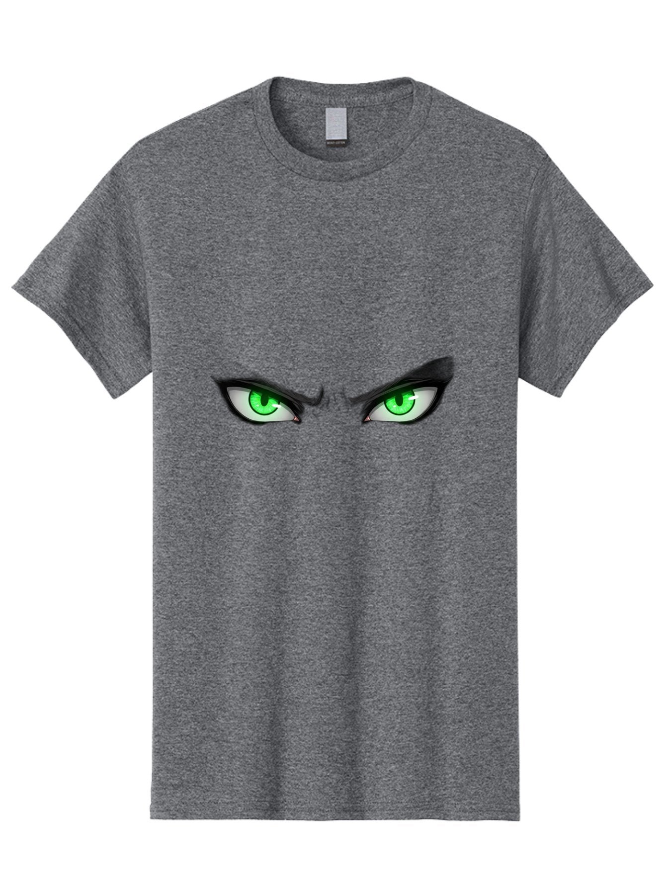 Angry-Eyes Men'S Graphic Tee, 100% Cotton, Comfortable Casual Summer Wear, Machine Washable, Menacing Stare, Intense Gaze, Green Eyes, Anime Style, Aggressive Expression, Bold Eyebrows, Cartoon Character, Dramatic Look Bab646 15