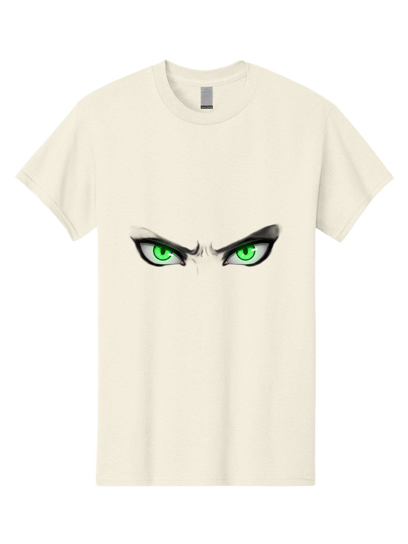 Angry-Eyes Men'S Graphic Tee, 100% Cotton, Comfortable Casual Summer Wear, Machine Washable, Menacing Stare, Intense Gaze, Green Eyes, Anime Style, Aggressive Expression, Bold Eyebrows, Cartoon Character, Dramatic Look Bab646 3