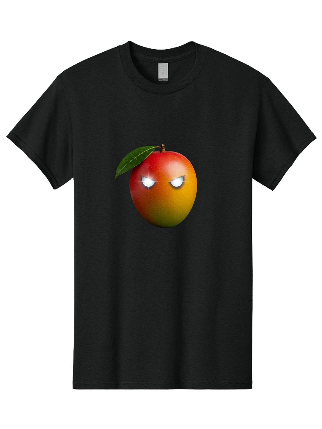 Angry-Mango Men'S Graphic Tee, 100% Cotton, Comfortable Casual Summer Wear, Machine Washable, Angry Mango Face, Mango Fruit, Cartoon Character, Aggressive Expression, Fruit Emoji, Vibrant Colors, Leafy Top, Fun Design, Playful Illustration, Bab647 14