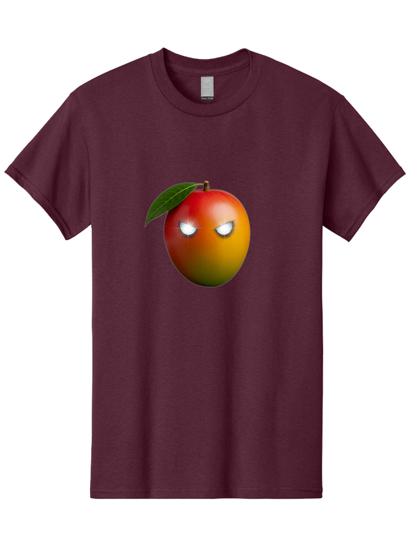 Angry-Mango Men'S Graphic Tee, 100% Cotton, Comfortable Casual Summer Wear, Machine Washable, Angry Mango Face, Mango Fruit, Cartoon Character, Aggressive Expression, Fruit Emoji, Vibrant Colors, Leafy Top, Fun Design, Playful Illustration, Bab647 15