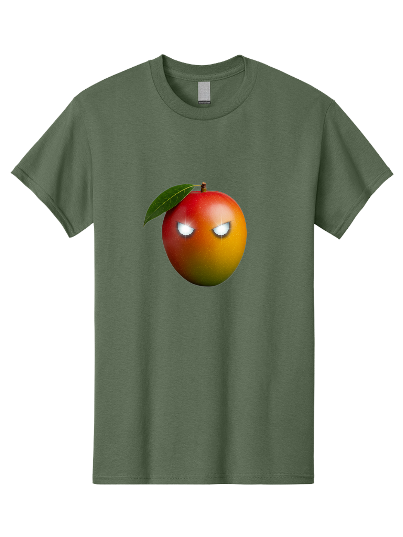 Angry-Mango Men'S Graphic Tee, 100% Cotton, Comfortable Casual Summer Wear, Machine Washable, Angry Mango Face, Mango Fruit, Cartoon Character, Aggressive Expression, Fruit Emoji, Vibrant Colors, Leafy Top, Fun Design, Playful Illustration, Bab647 9