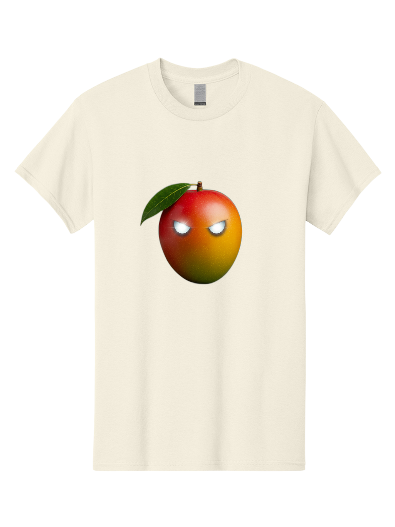 Angry-Mango Men'S Graphic Tee, 100% Cotton, Comfortable Casual Summer Wear, Machine Washable, Angry Mango Face, Mango Fruit, Cartoon Character, Aggressive Expression, Fruit Emoji, Vibrant Colors, Leafy Top, Fun Design, Playful Illustration, Bab647 10
