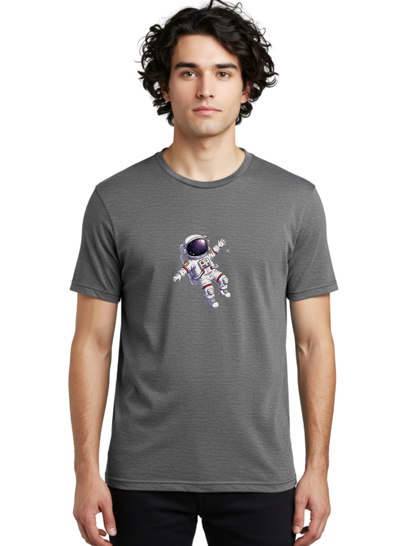 Astronaut-Floating Men'S Graphic Tee, 100% Cotton, Comfortable Casual Summer Wear, Machine Washable, Astronaut In Space, Floating Astronaut, White Spacesuit, Red Accents, Helmet With Stars, Space Exploration, Zero Gravity, Futuristic Design Bab651 22
