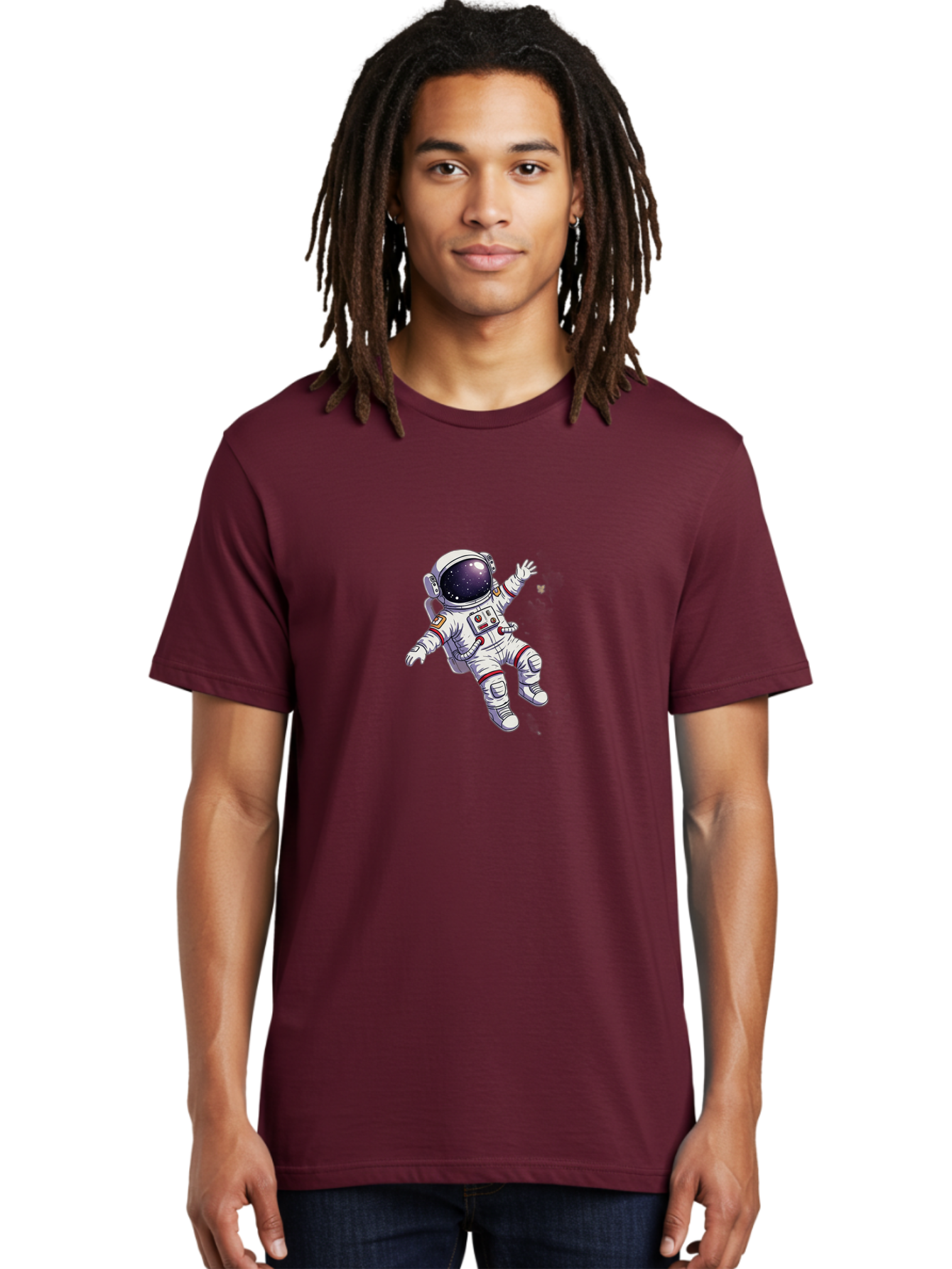 Astronaut-Floating Men'S Graphic Tee, 100% Cotton, Comfortable Casual Summer Wear, Machine Washable, Astronaut In Space, Floating Astronaut, White Spacesuit, Red Accents, Helmet With Stars, Space Exploration, Zero Gravity, Futuristic Design Bab651 20