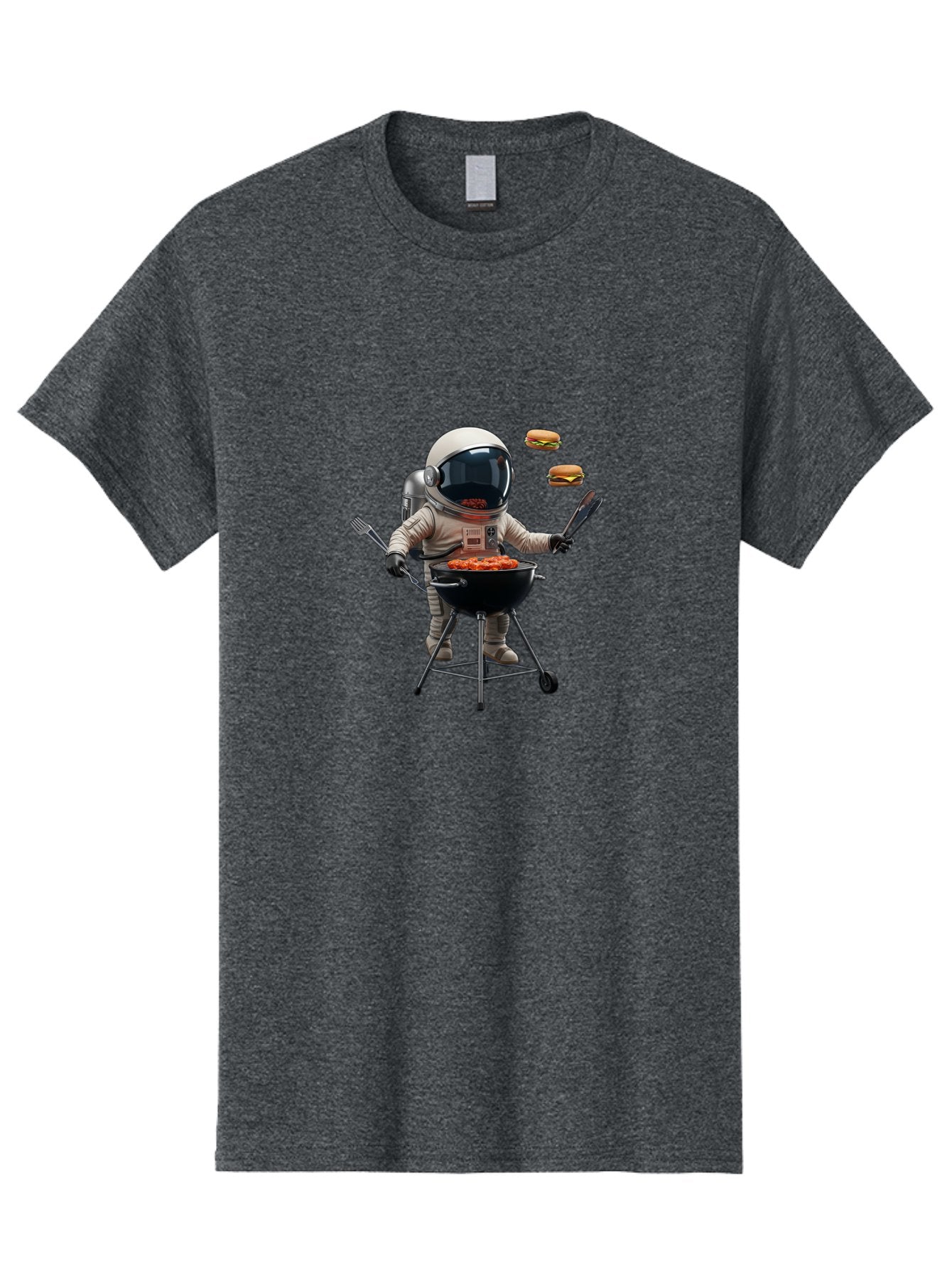 Astronaut-Grilling-Burgers Men'S Graphic Tee, 100% Cotton, Comfortable Casual Summer Wear, Machine Washable, Astronaut Grilling, Barbecue In Space, Floating Burgers, Chef In Space Suit, Grill Master, Casual Dining, Outdoor Cooking, Bab652 5