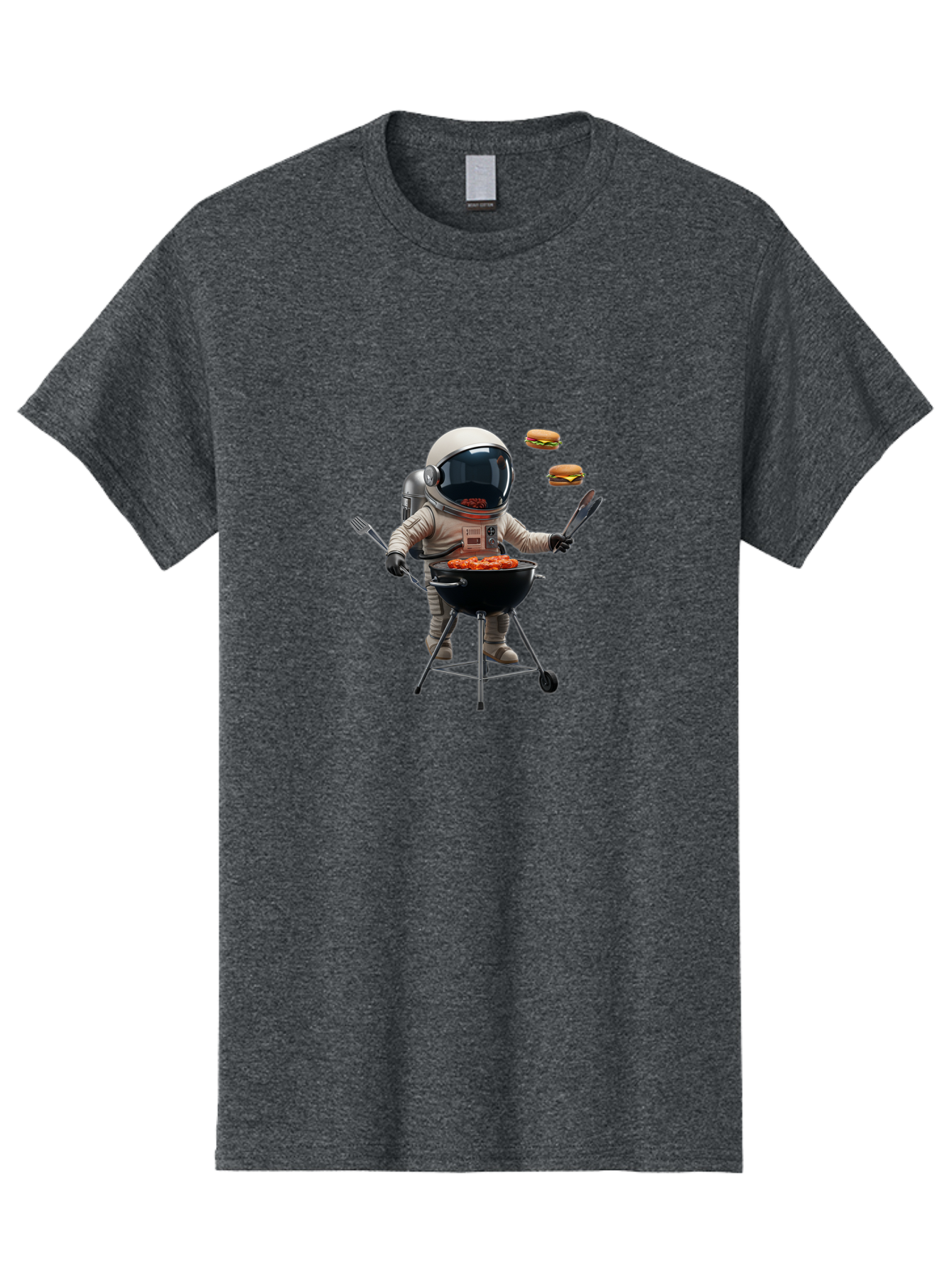 Astronaut-Grilling-Burgers Men'S Graphic Tee, 100% Cotton, Comfortable Casual Summer Wear, Machine Washable, Astronaut Grilling, Barbecue In Space, Floating Burgers, Chef In Space Suit, Grill Master, Casual Dining, Outdoor Cooking, Bab652 8