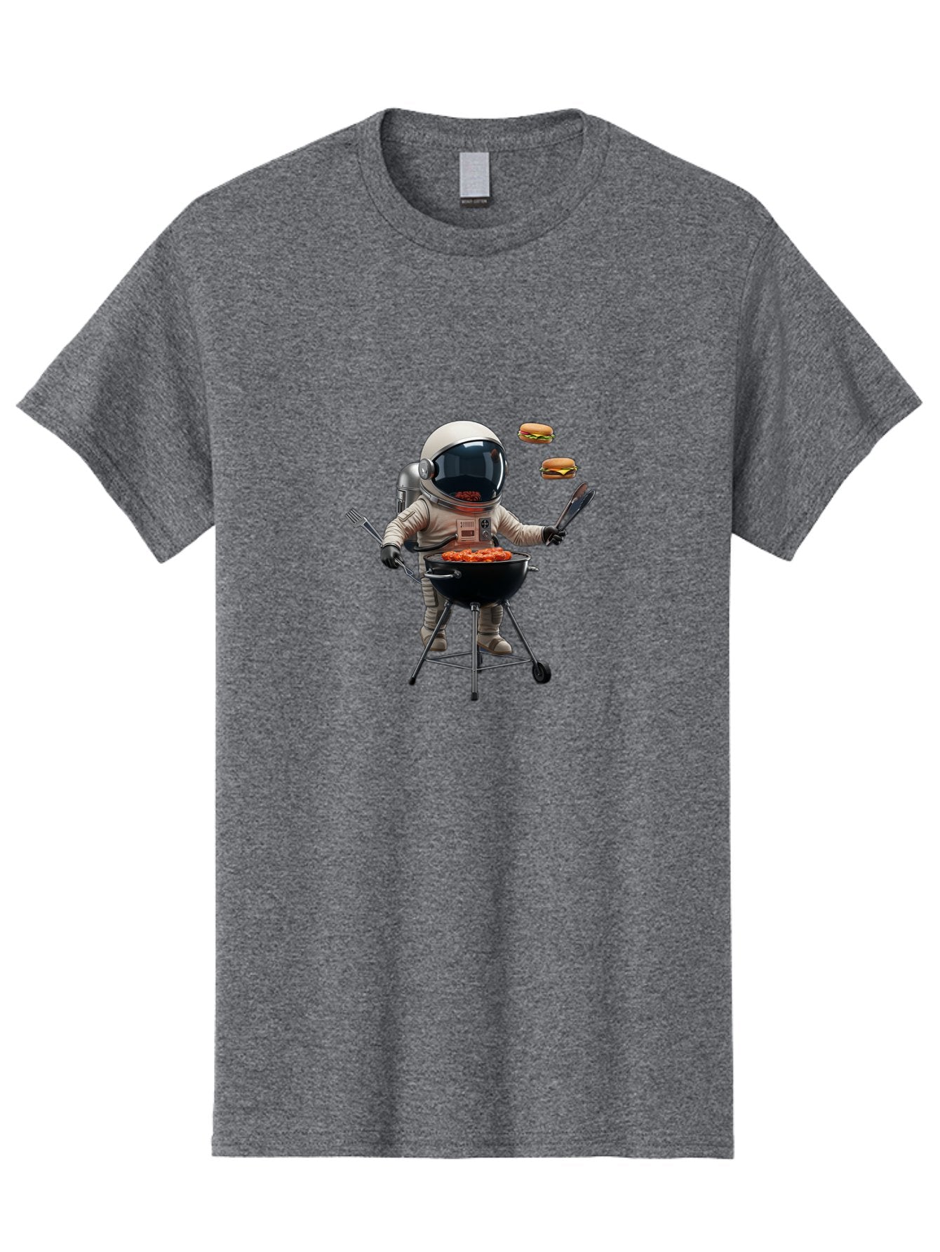 Astronaut-Grilling-Burgers Men'S Graphic Tee, 100% Cotton, Comfortable Casual Summer Wear, Machine Washable, Astronaut Grilling, Barbecue In Space, Floating Burgers, Chef In Space Suit, Grill Master, Casual Dining, Outdoor Cooking, Bab652 7
