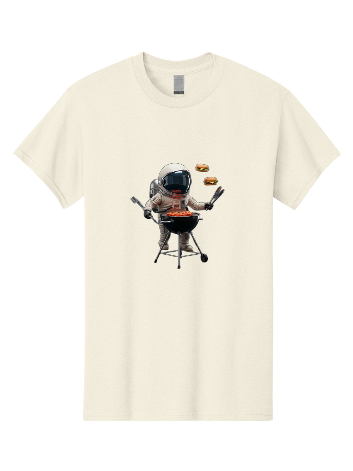 Astronaut-Grilling-Burgers Men'S Graphic Tee, 100% Cotton, Comfortable Casual Summer Wear, Machine Washable, Astronaut Grilling, Barbecue In Space, Floating Burgers, Chef In Space Suit, Grill Master, Casual Dining, Outdoor Cooking, Bab652 14
