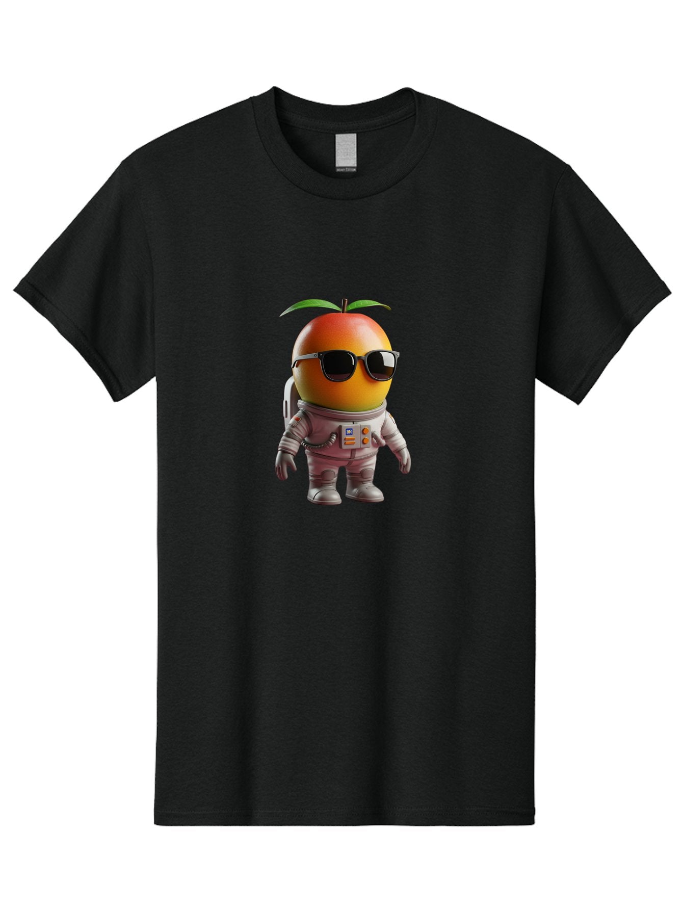 Astronaut-Peach Men'S Graphic Tee, 100% Cotton, Comfortable Casual Summer Wear, Machine Washable, Mango Astronaut, Space Suit, Trendy Shades, Cartoon Character, Orange Fruit, Astronaut Costume, Futuristic Design, Cool Glasses, Space Adventure, Bab653