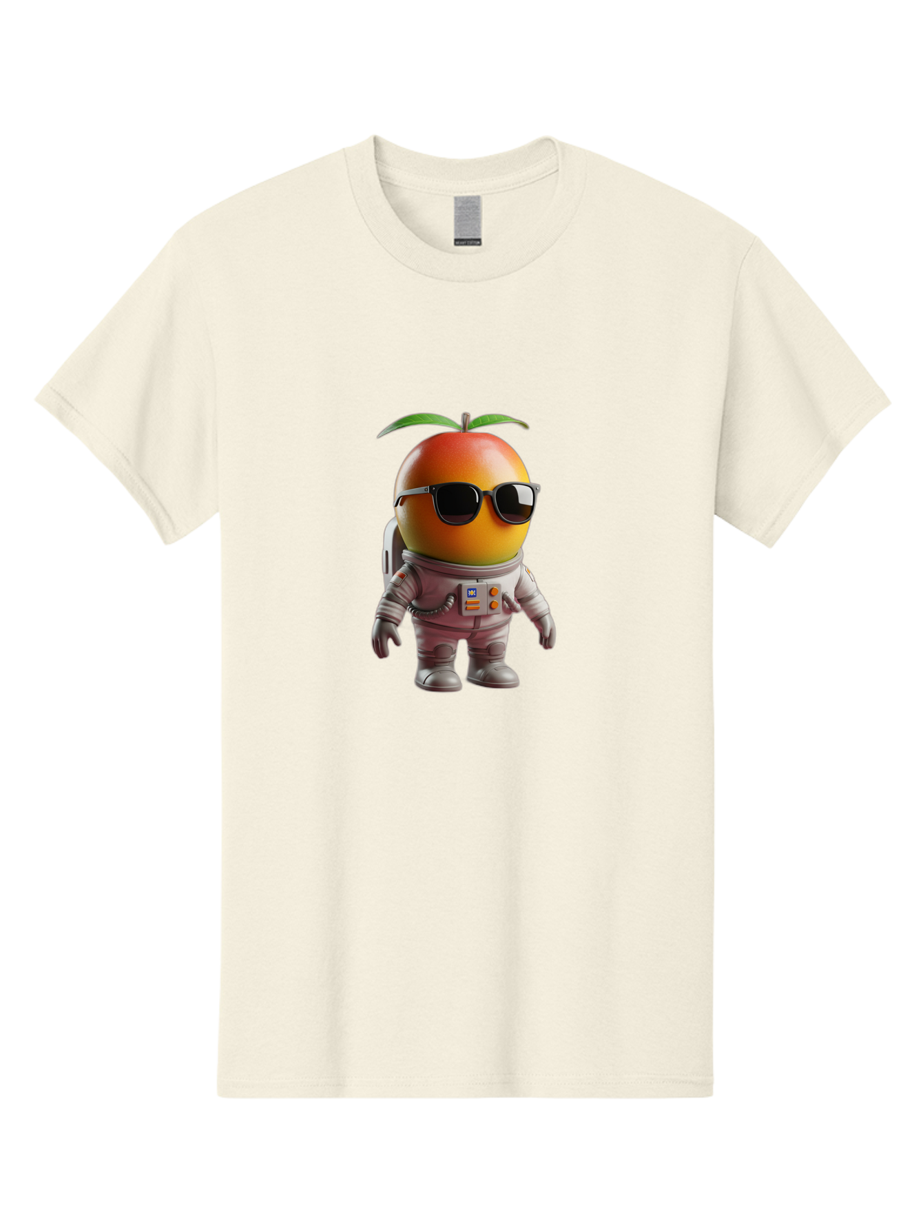 Astronaut-Peach Men'S Graphic Tee, 100% Cotton, Comfortable Casual Summer Wear, Machine Washable, Mango Astronaut, Space Suit, Trendy Shades, Cartoon Character, Orange Fruit, Astronaut Costume, Futuristic Design, Cool Glasses, Space Adventure, Bab653
