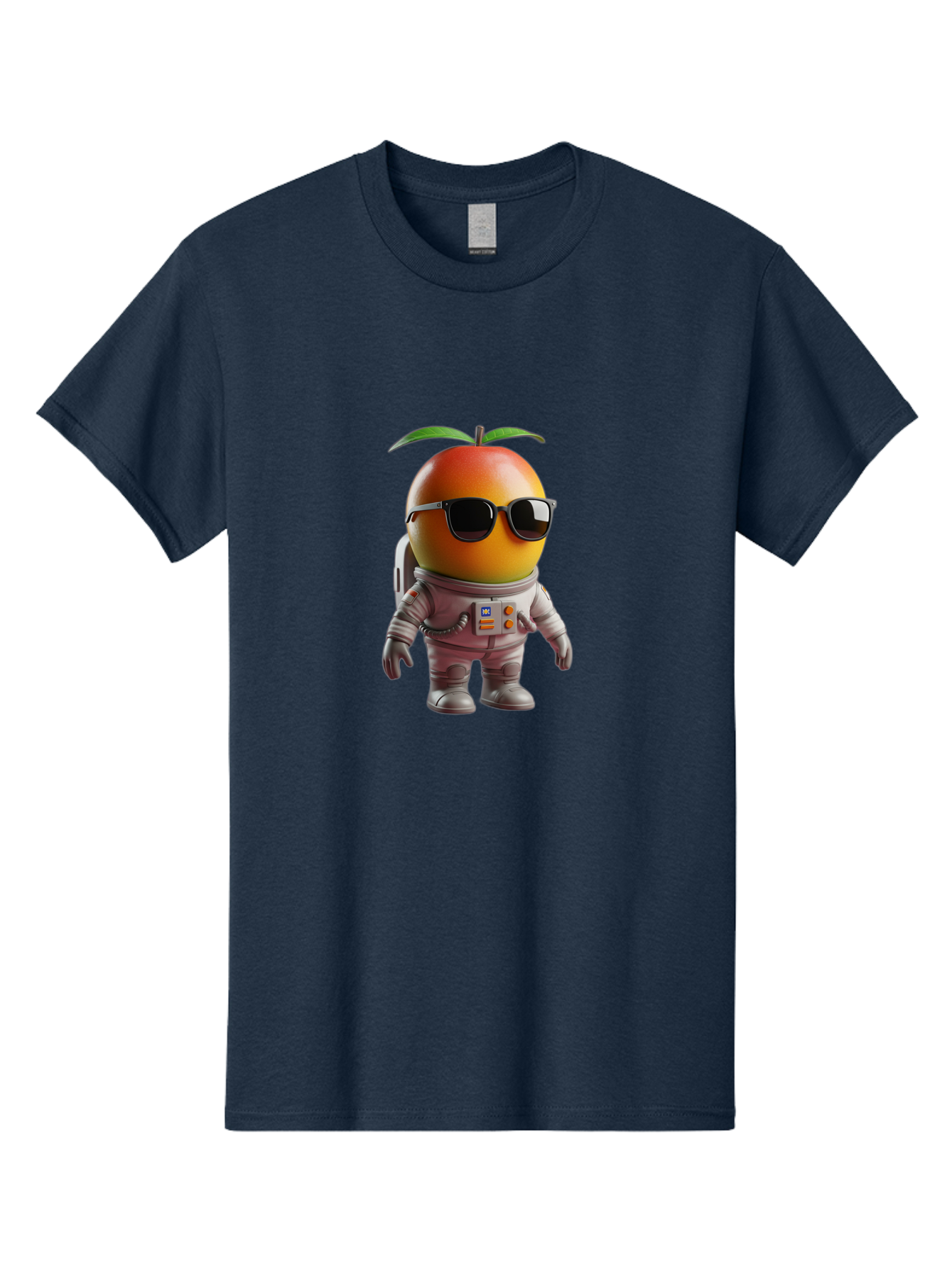Astronaut-Peach Men'S Graphic Tee, 100% Cotton, Comfortable Casual Summer Wear, Machine Washable, Mango Astronaut, Space Suit, Trendy Shades, Cartoon Character, Orange Fruit, Astronaut Costume, Futuristic Design, Cool Glasses, Space Adventure, Bab653 3