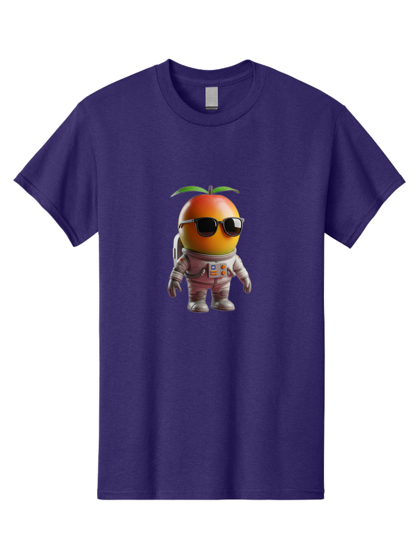 Astronaut-Peach Men'S Graphic Tee, 100% Cotton, Comfortable Casual Summer Wear, Machine Washable, Mango Astronaut, Space Suit, Trendy Shades, Cartoon Character, Orange Fruit, Astronaut Costume, Futuristic Design, Cool Glasses, Space Adventure, Bab653